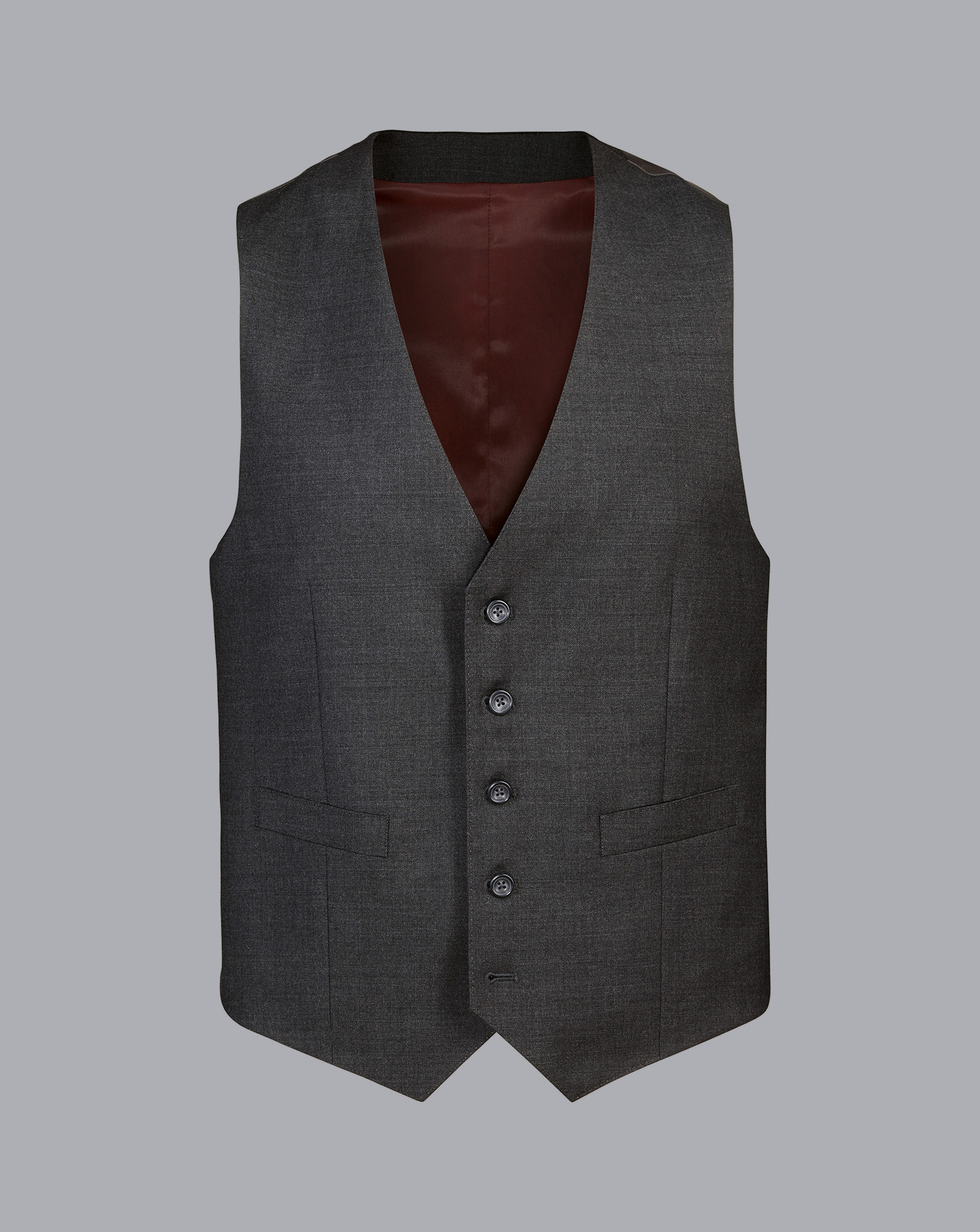 Natural Stretch Twill Waistcoat - Charcoal