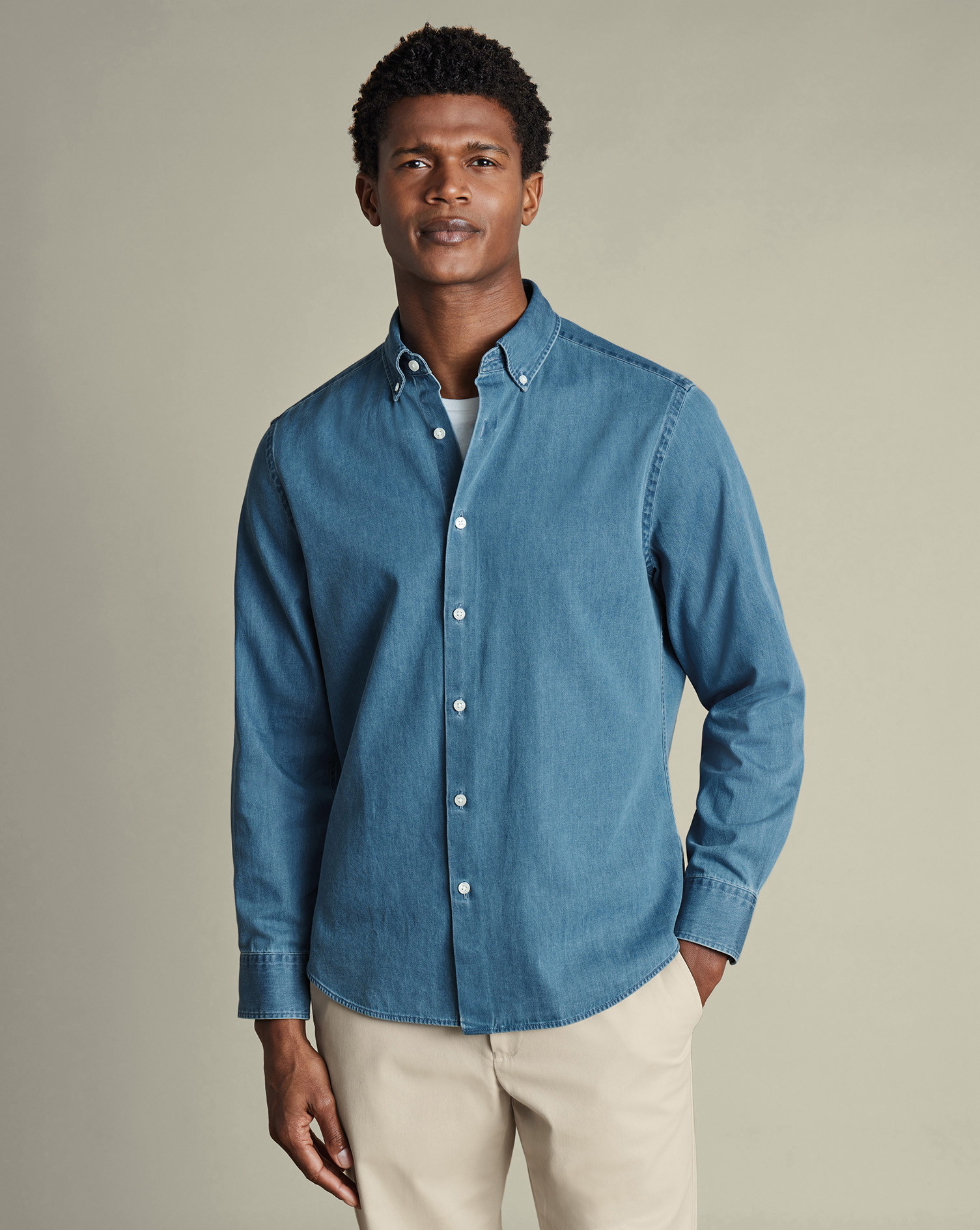 Charles Tyrwhitt Hemd aus Denim - Ozeanblau