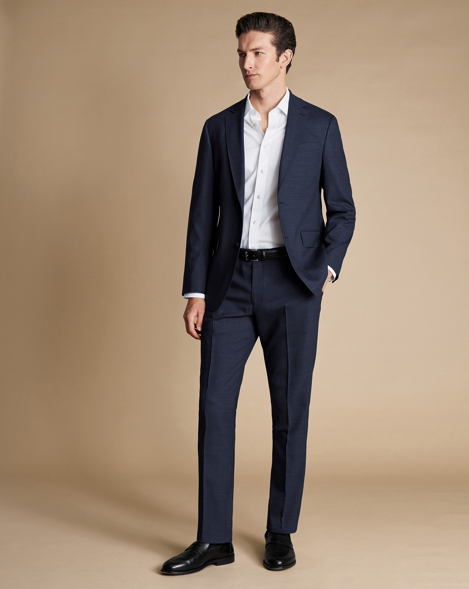 Micro Check Suit - Steel Blue