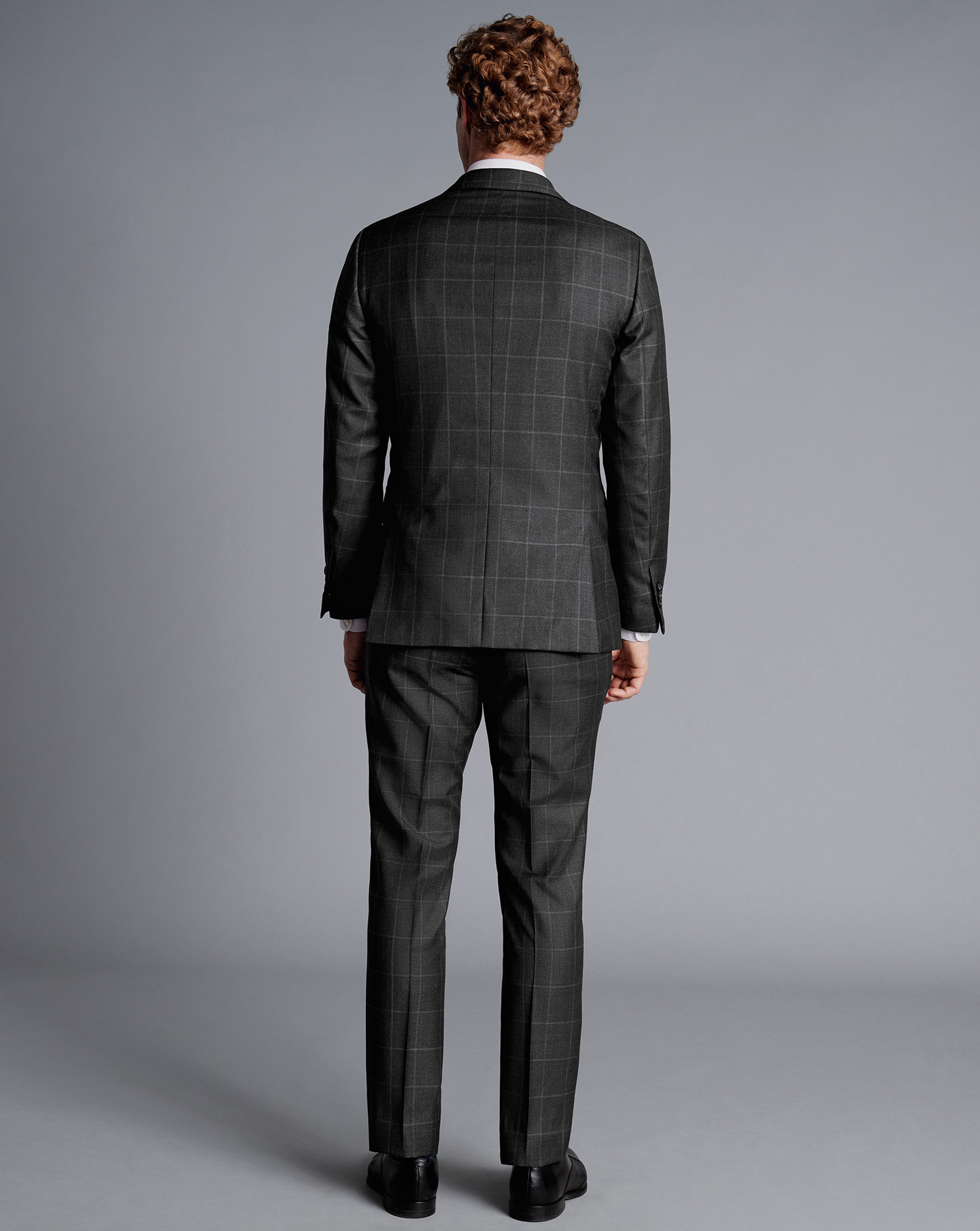 Italian Luxury Windowpane Suit - Grey