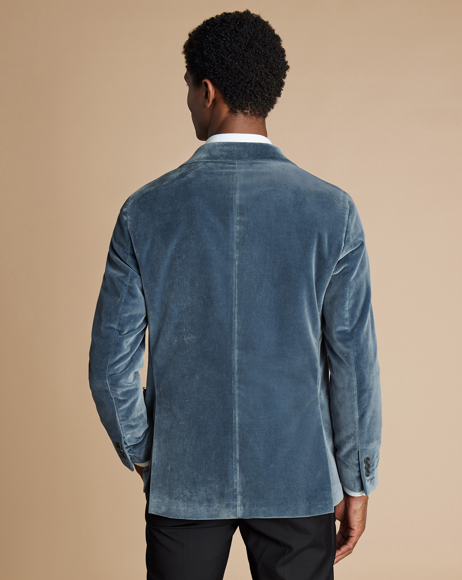 Italian Peak Velvet Jacket - Airforce Blue