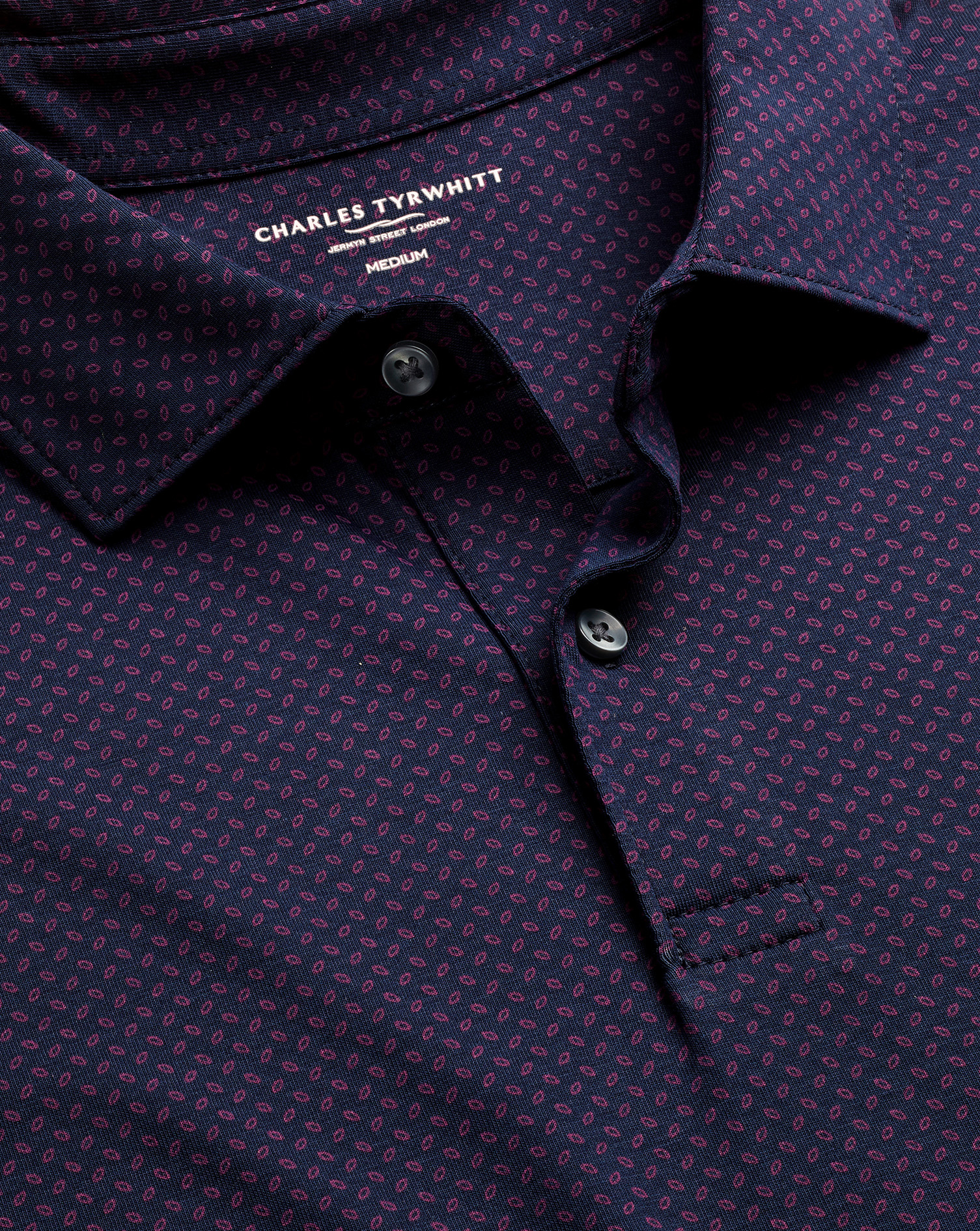 Performance Geo Print Polo - Navy