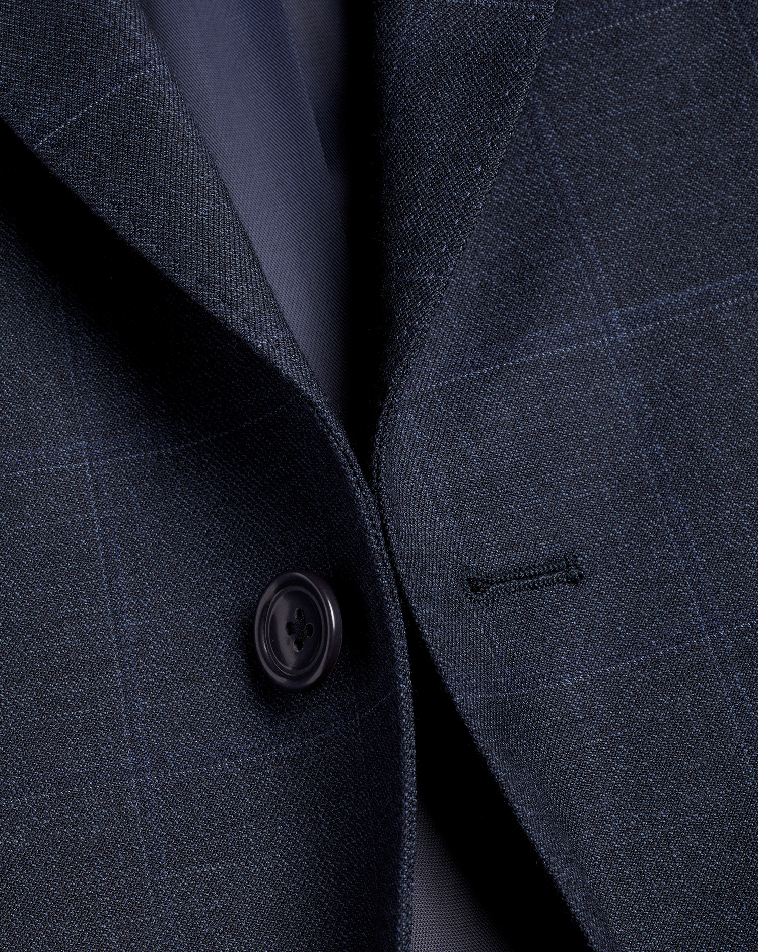 Windowpane Check Suit Jacket - Indigo Blue