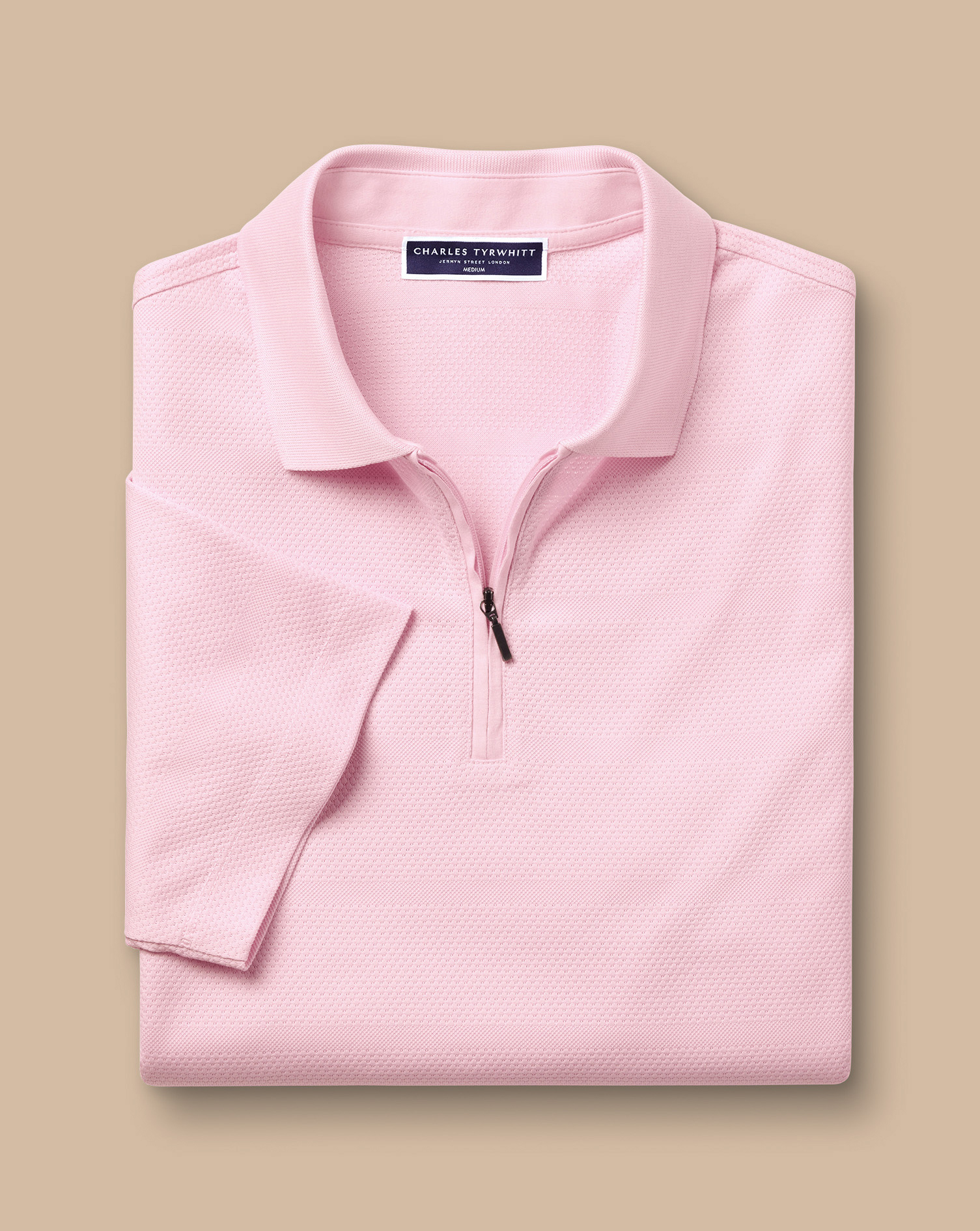 Textured Tyrwhitt Cool Polo - Pink