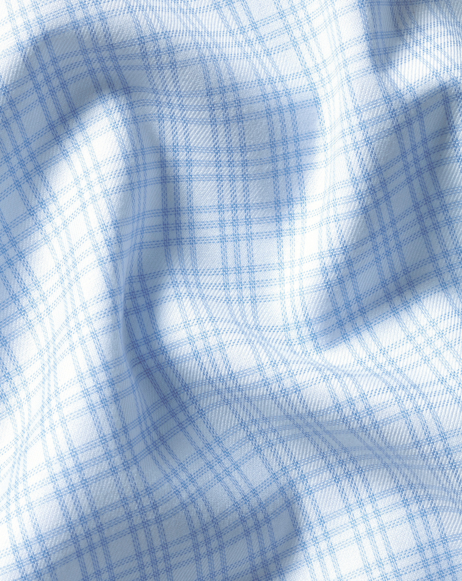 Non-Iron Twill Check Shirt - Sky Blue