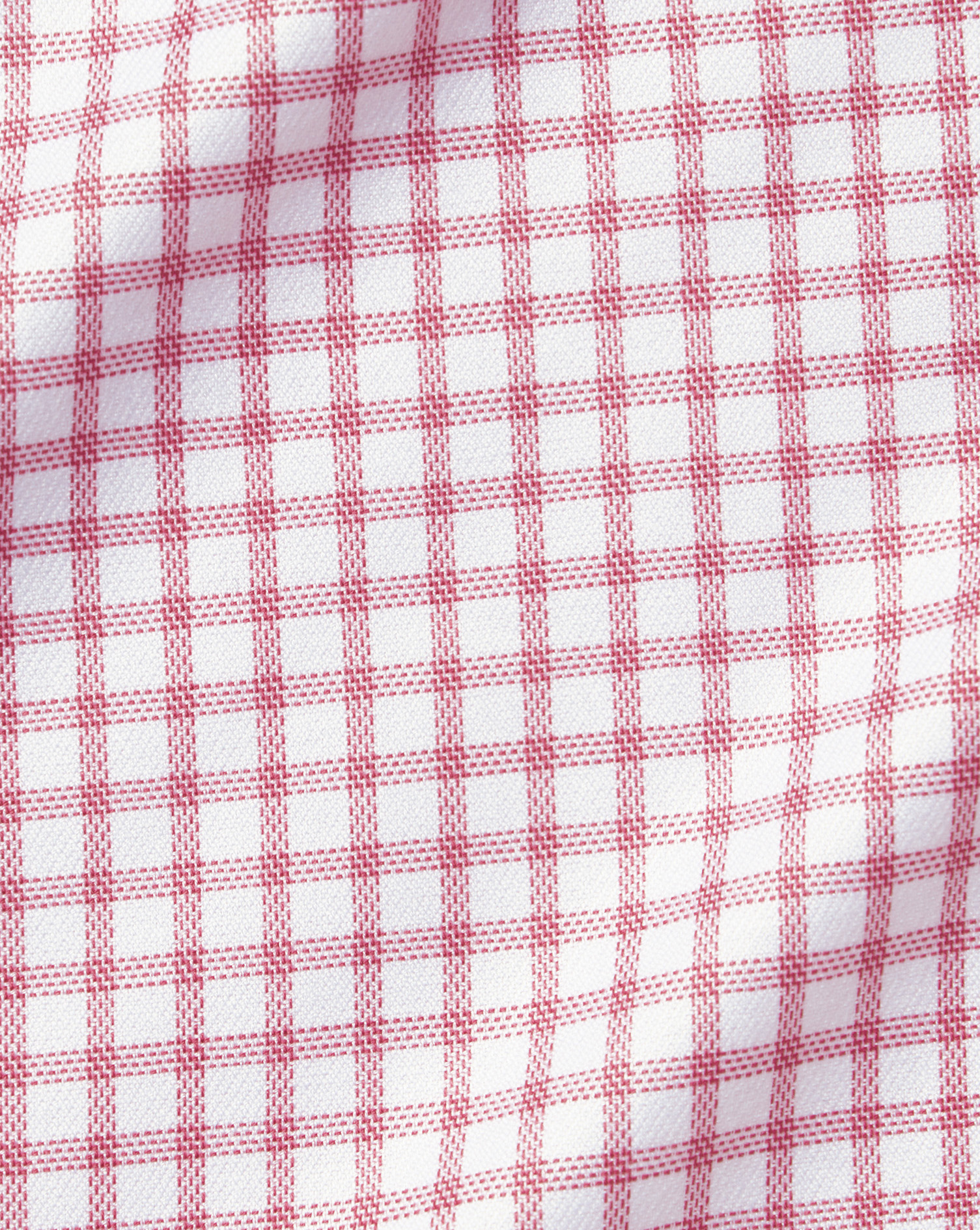 Semi-Cutaway Collar Egyptian Cotton Twill Fine Check Shirt - Dark Pink