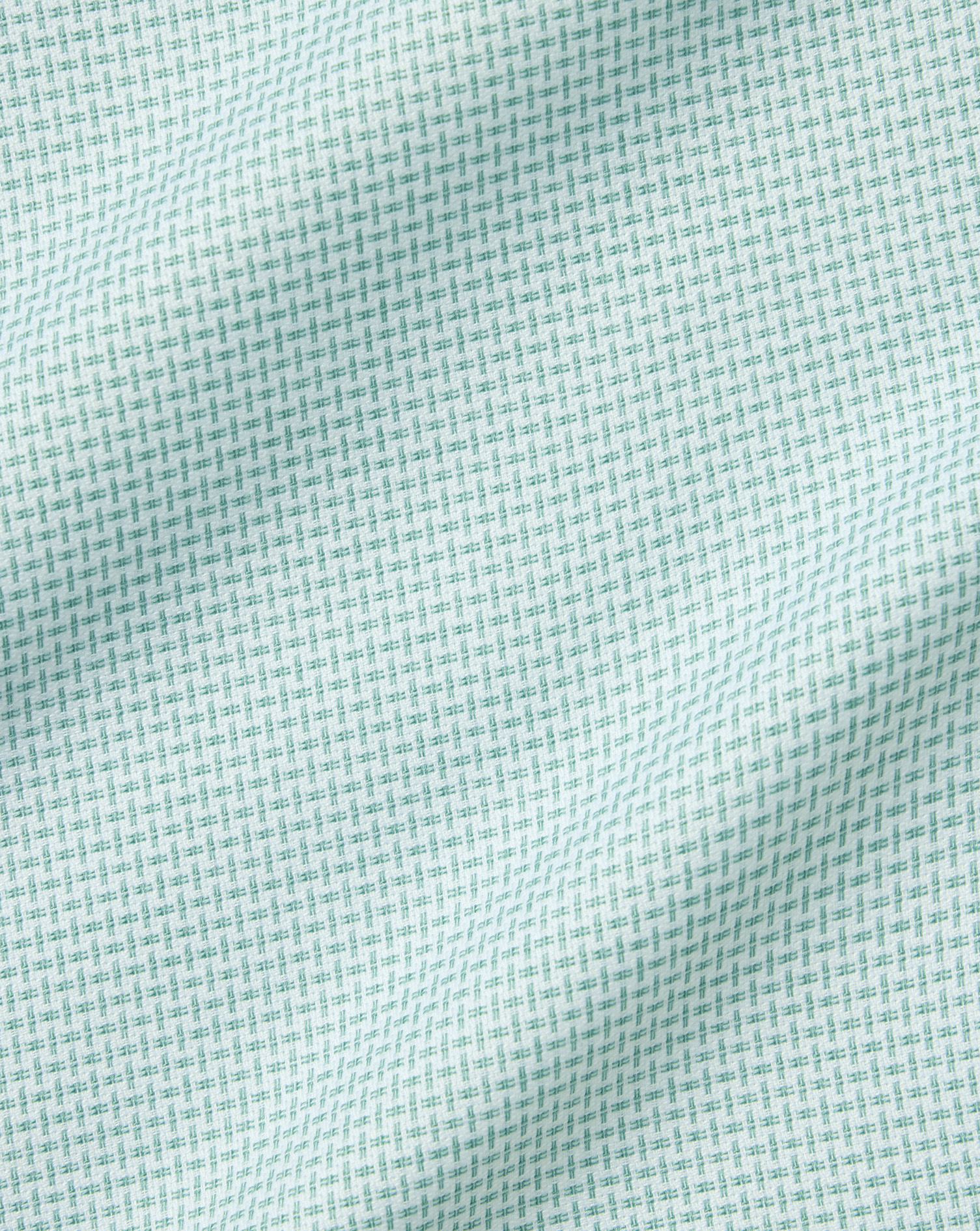 Semi-Cutaway Collar Non-Iron Stretch Texture Shirt - Teal Green