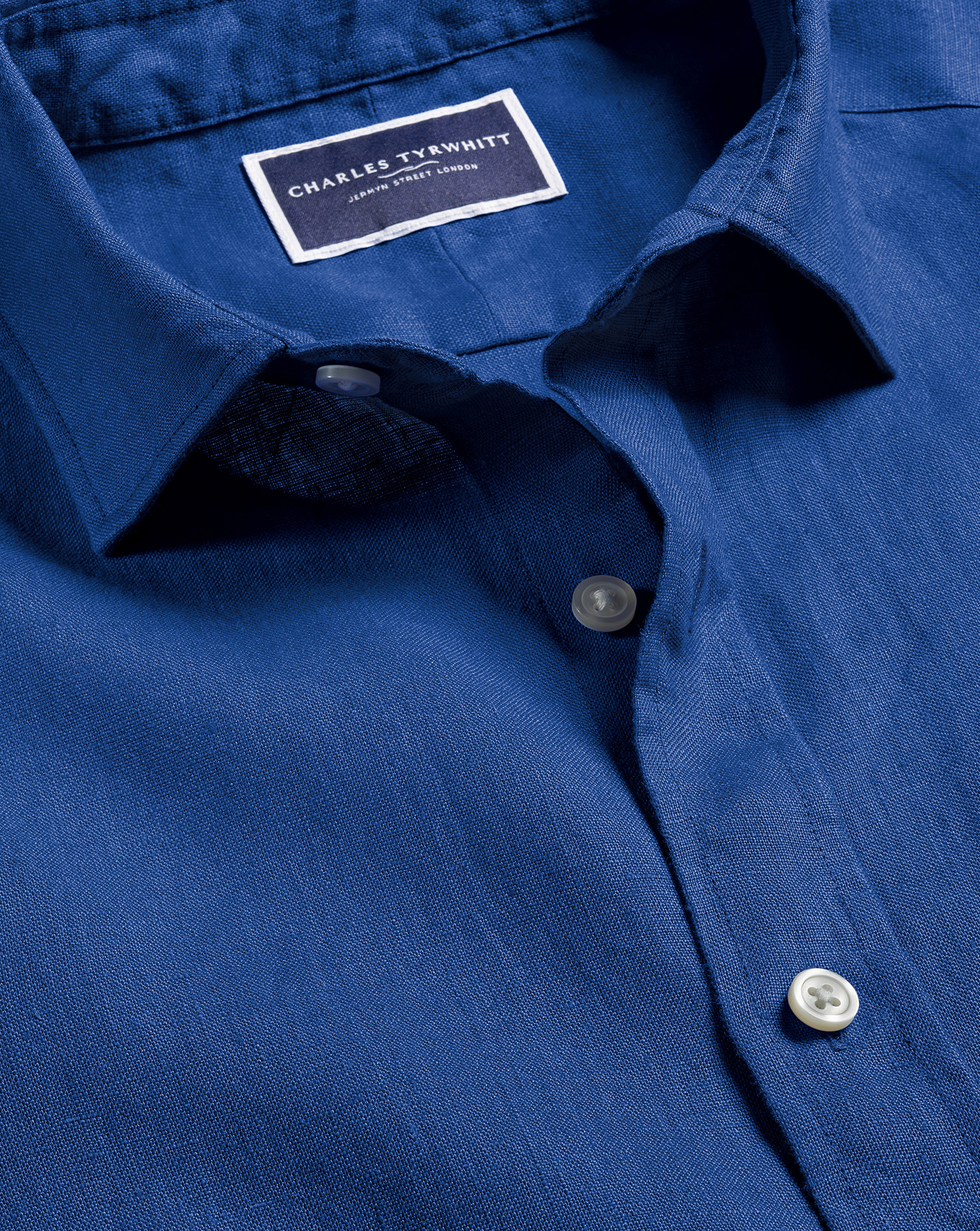 Pure Linen Shirt - Royal Blue