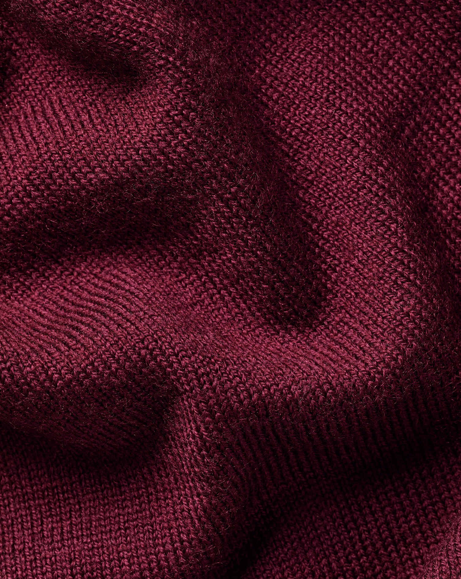 Merino V-Neck Jumper - Burgundy