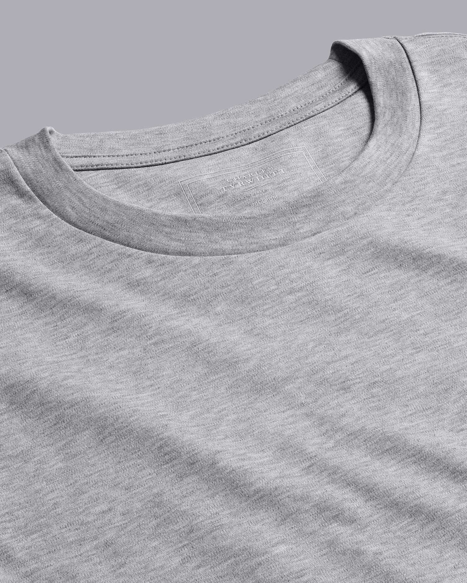 Charles Tyrwhitt Cotton Long Sleeve Tyrwhitt T-shirt In Grey