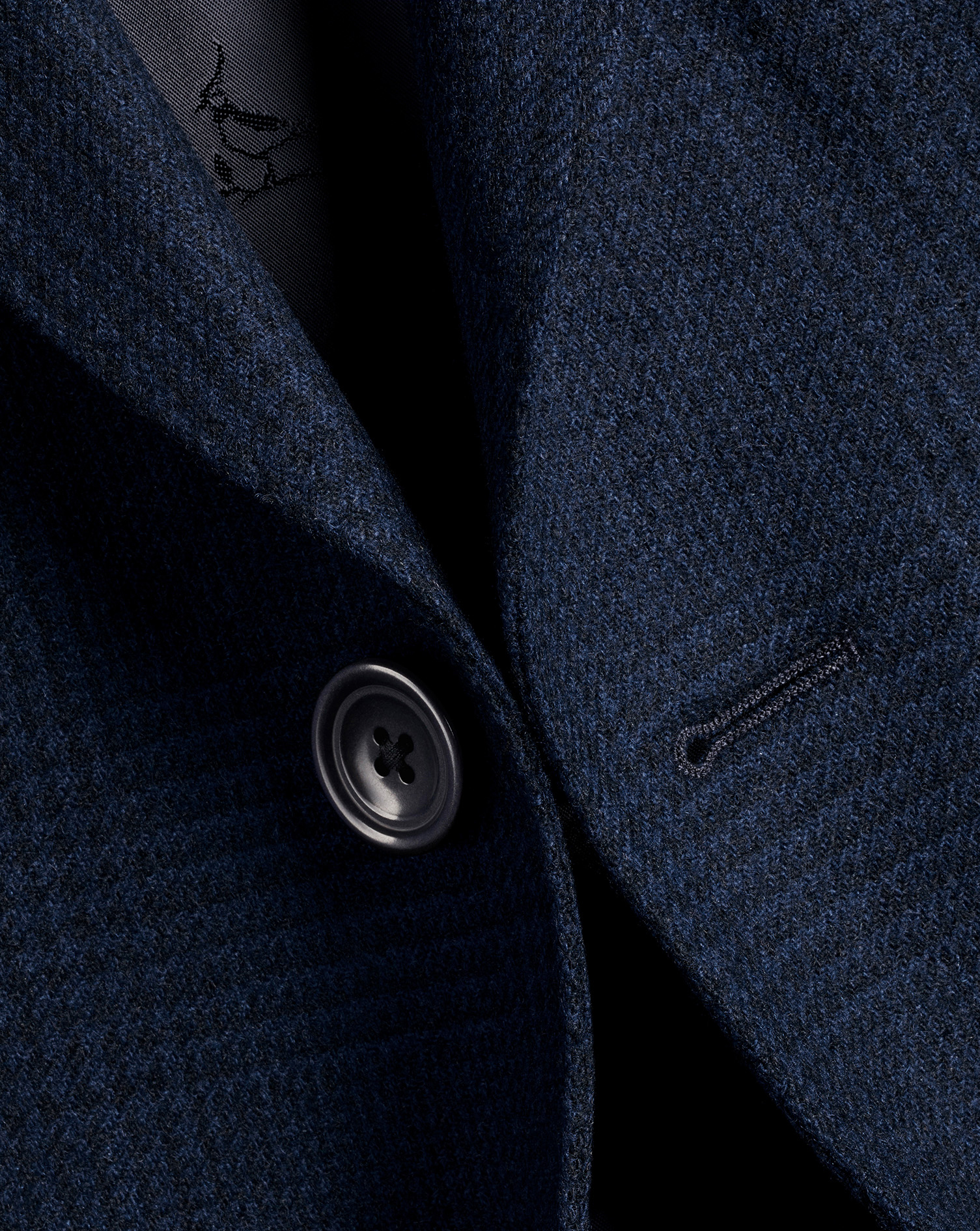 Prince Of Wales Wool Overcoat - Navy