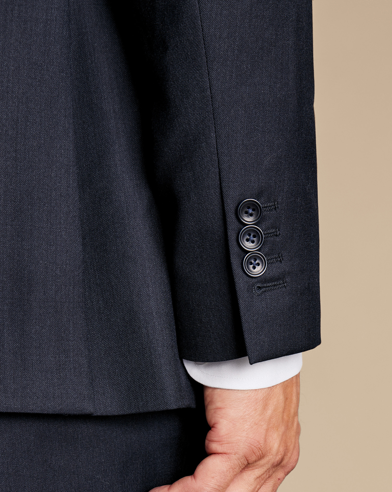 Italian Twill Suit Jacket - Navy