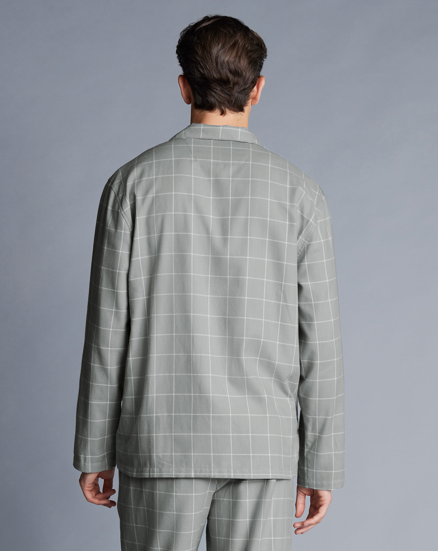 Pyjama Set Check Print - Light Grey