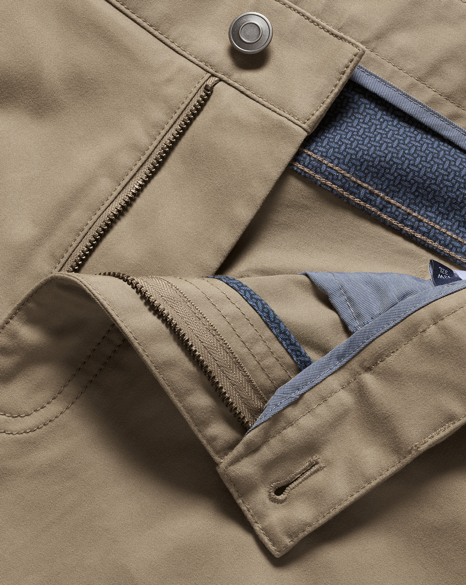 Cotton Stretch 5-Pocket Trousers - Mocha