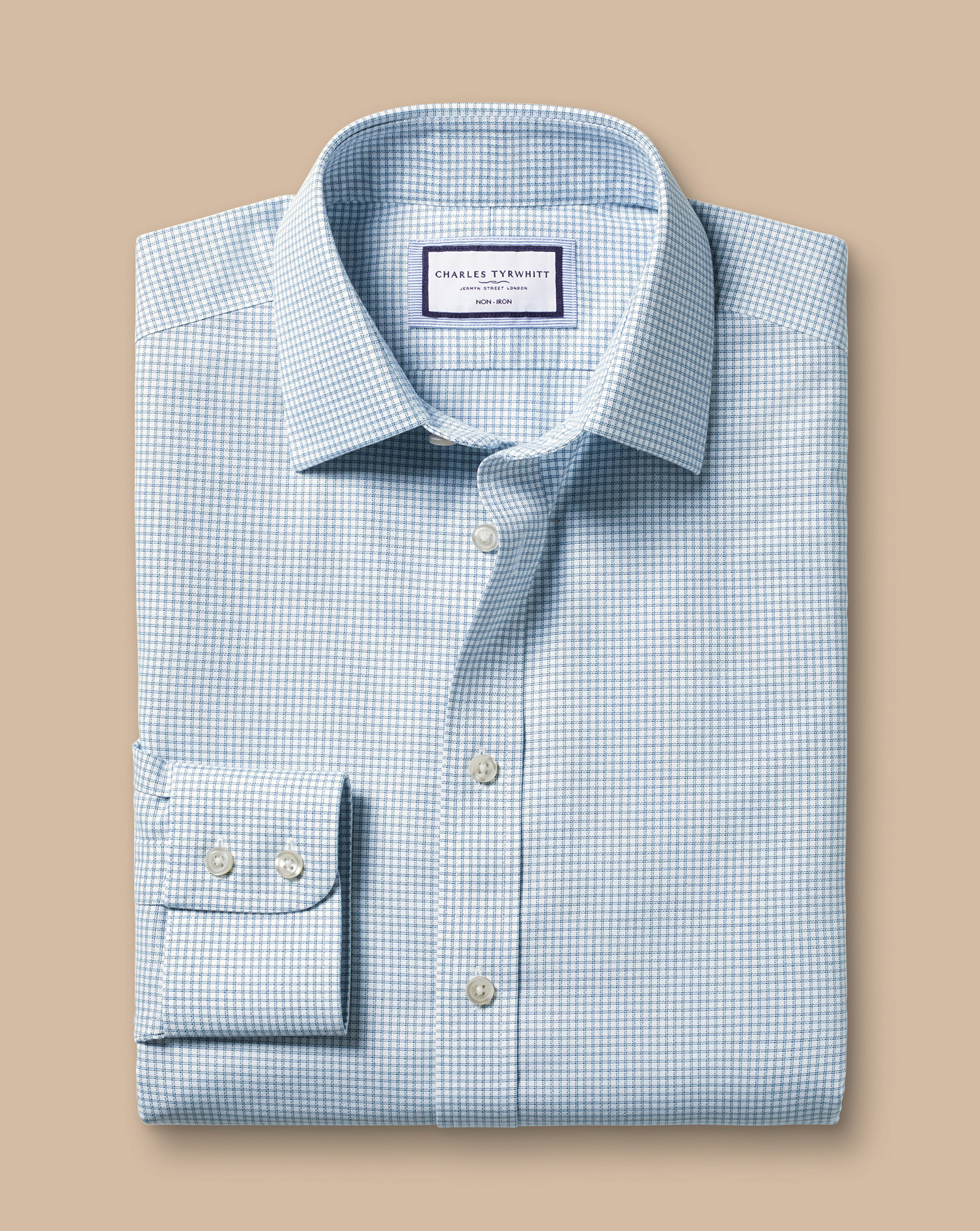 Non-Iron Royal Oxford Check Shirt - Light Blue