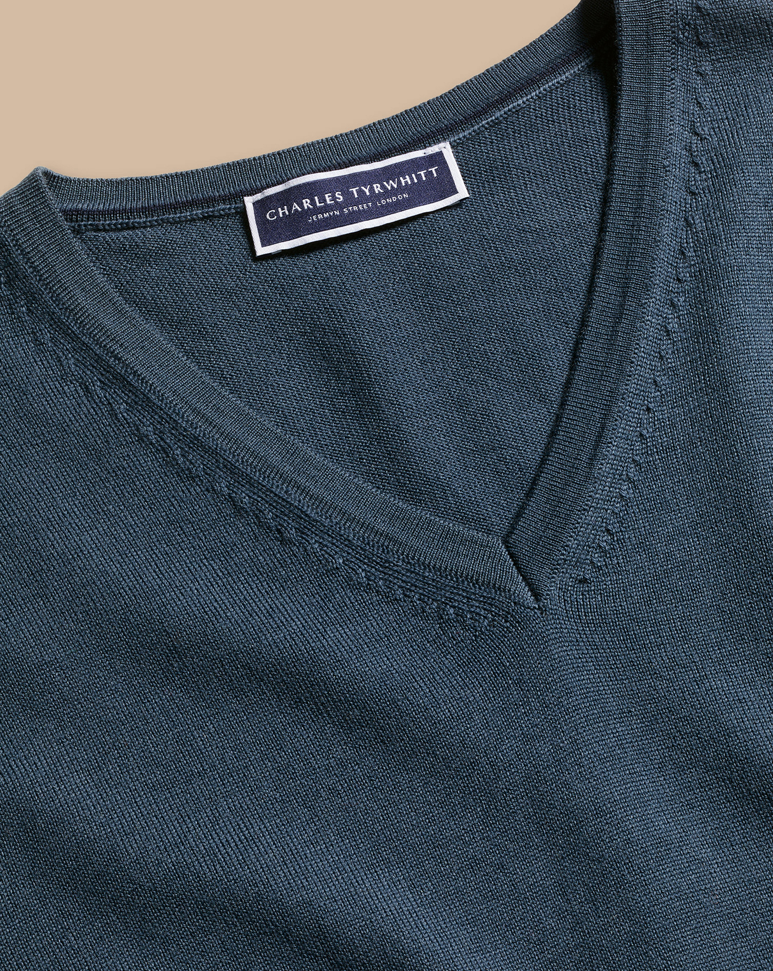 Merino V-Neck Jumper - Petrol Blue