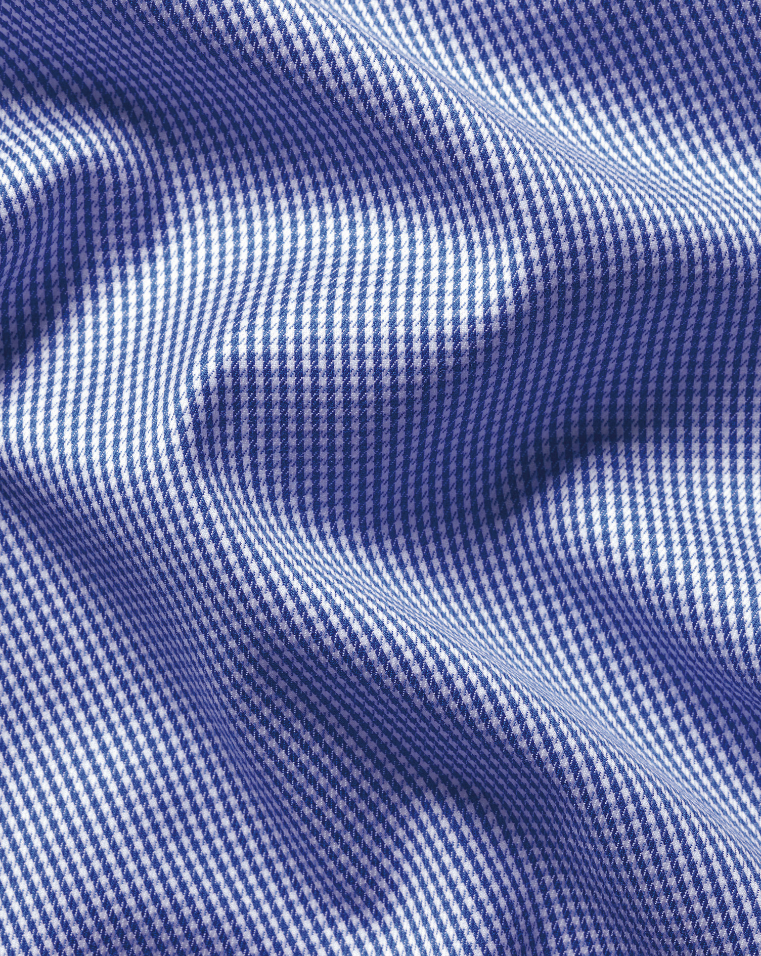 Cutaway Collar Non-Iron Puppytooth Shirt - Royal Blue