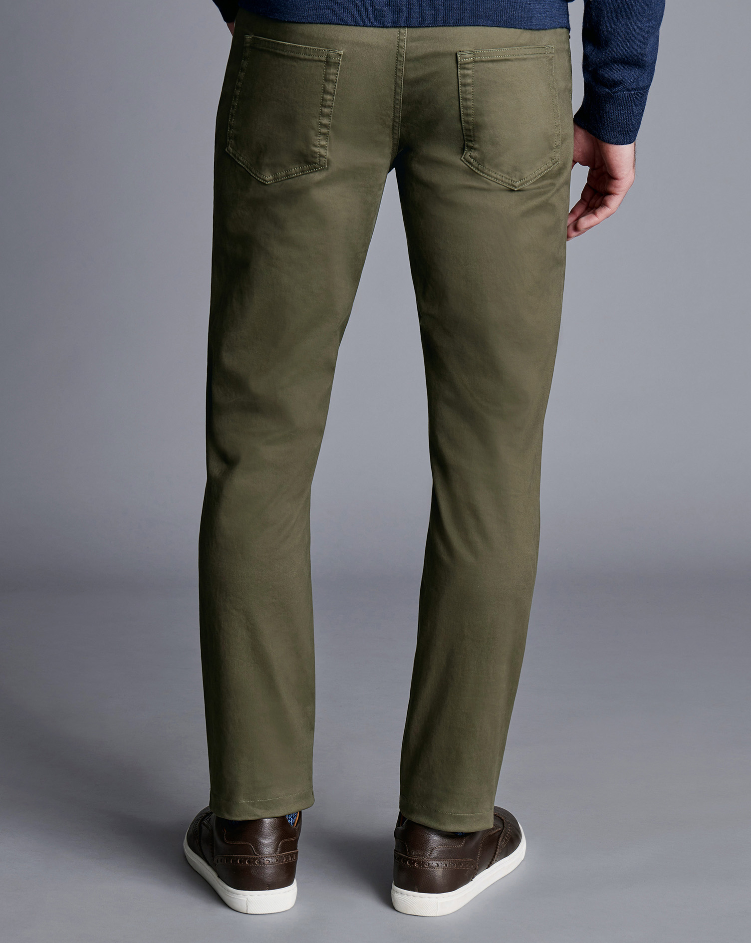 Twill 5 Pocket Jeans - Olive Green