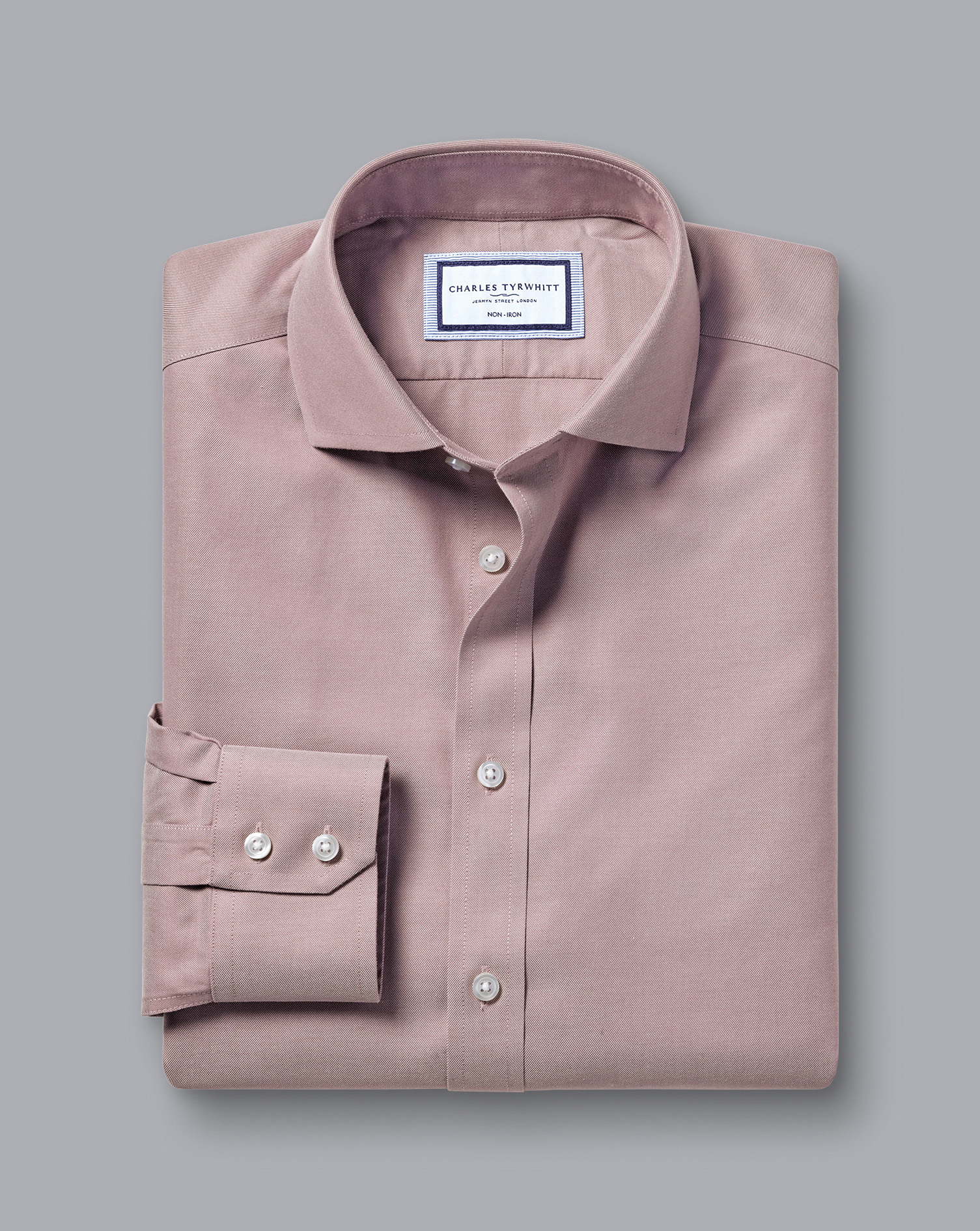 Cutaway Collar Non-Iron Twill Shirt - Claret Pink