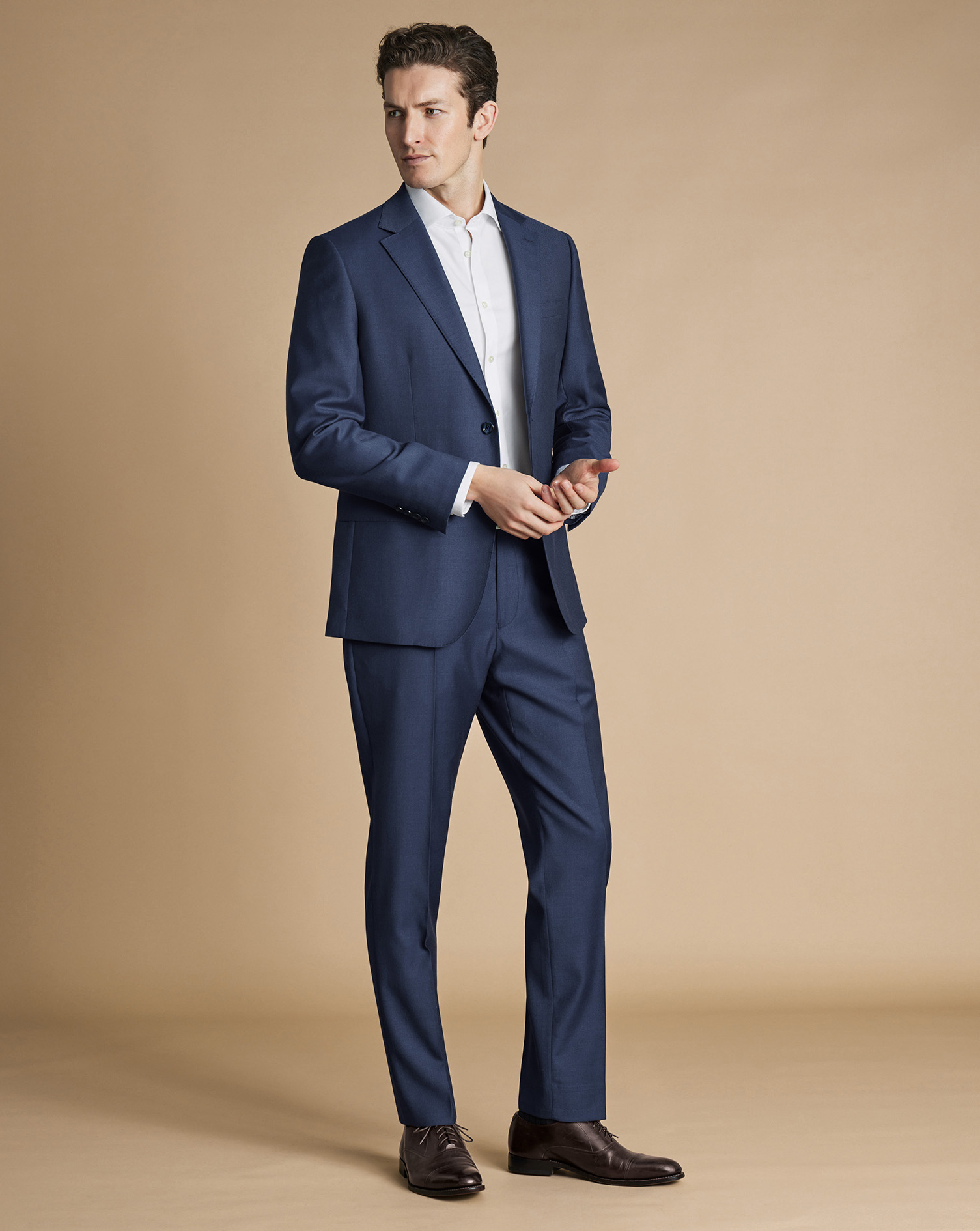 Natural Stretch Twill Suit Jacket - Indigo Blue