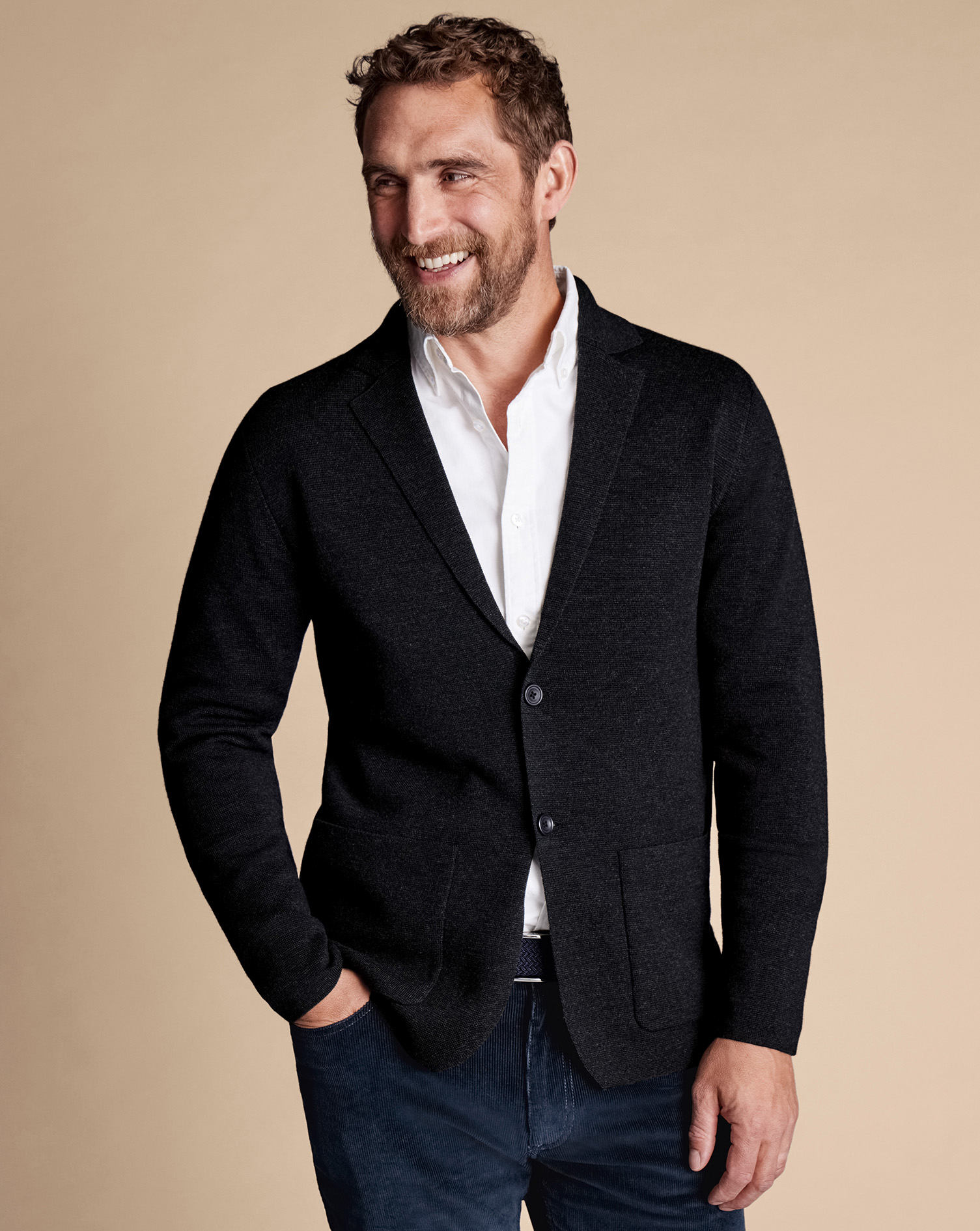 Merino Blazer - Charcoal Grey