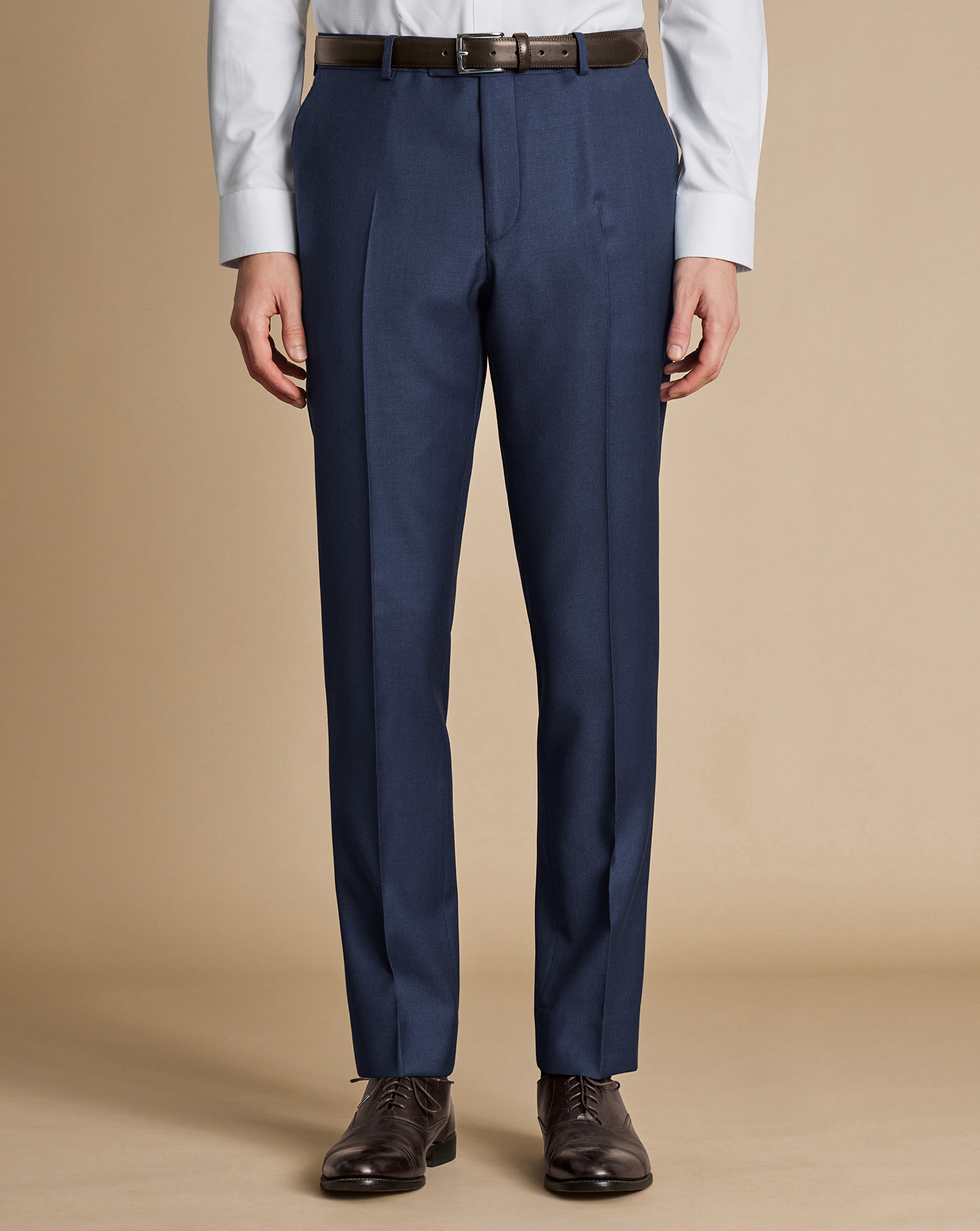 Natural Stretch Twill Suit Trousers - Indigo Blue