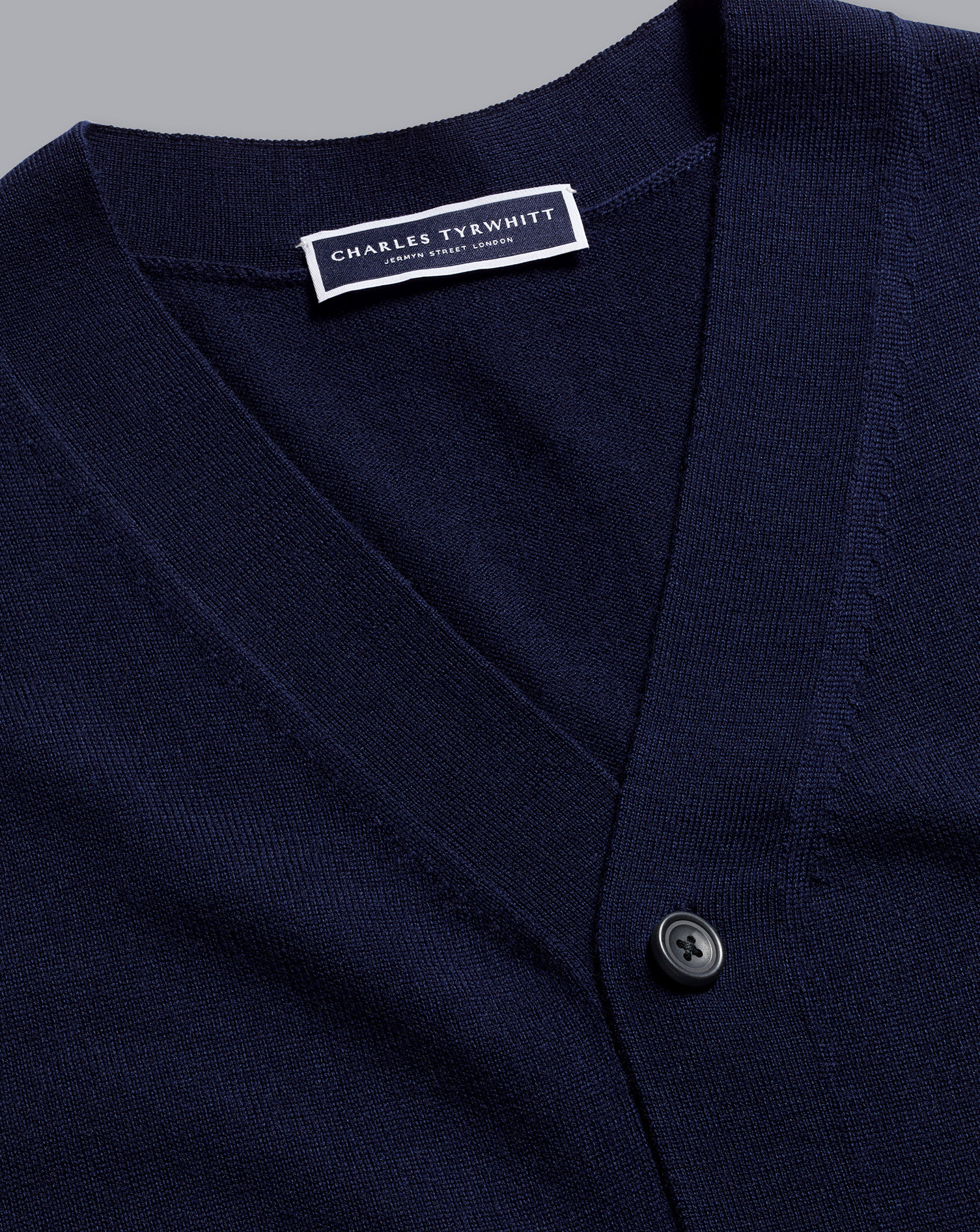 Merino Sleeveless Cardigan - Navy Blue