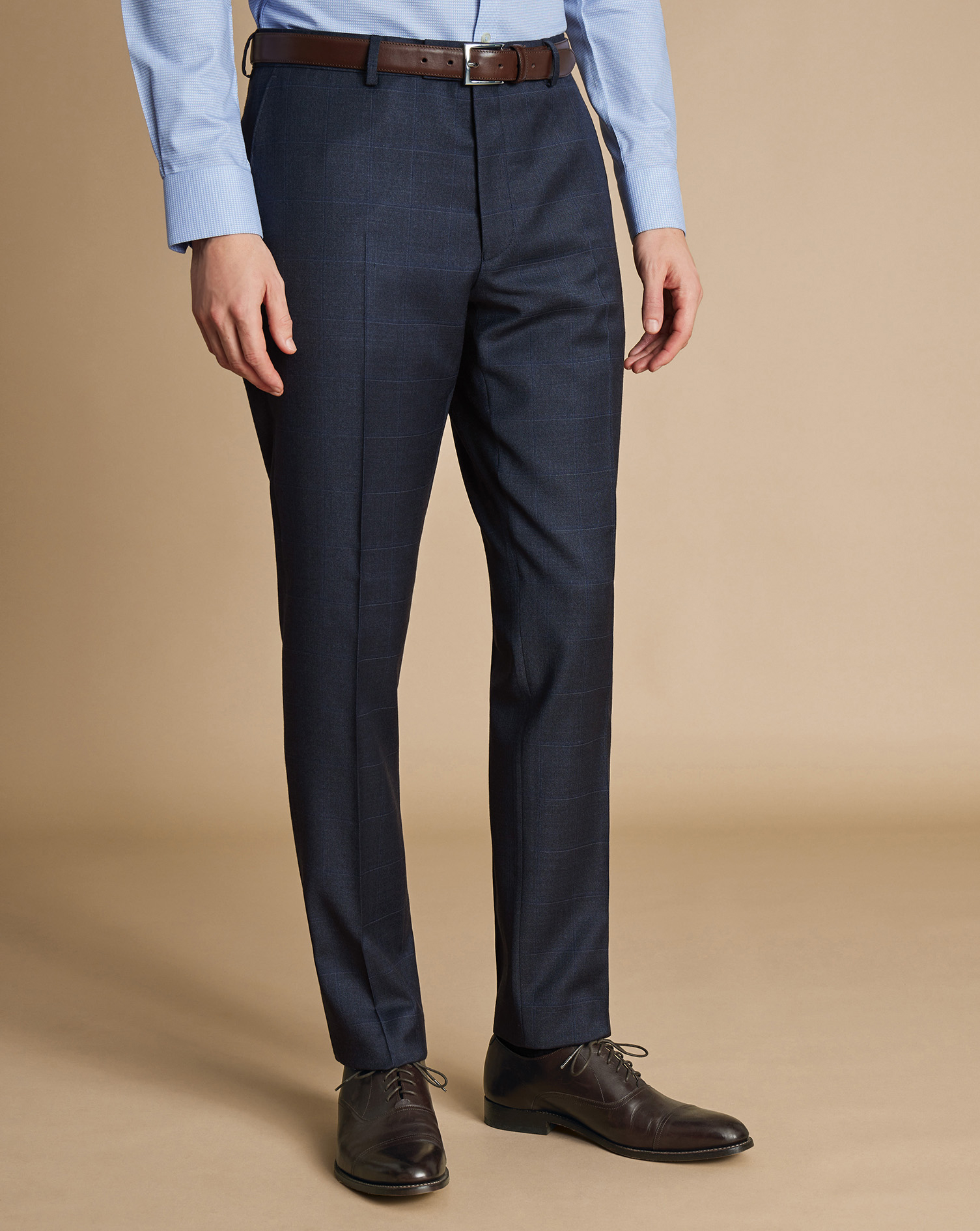 Windowpane Check Suit - Indigo Blue