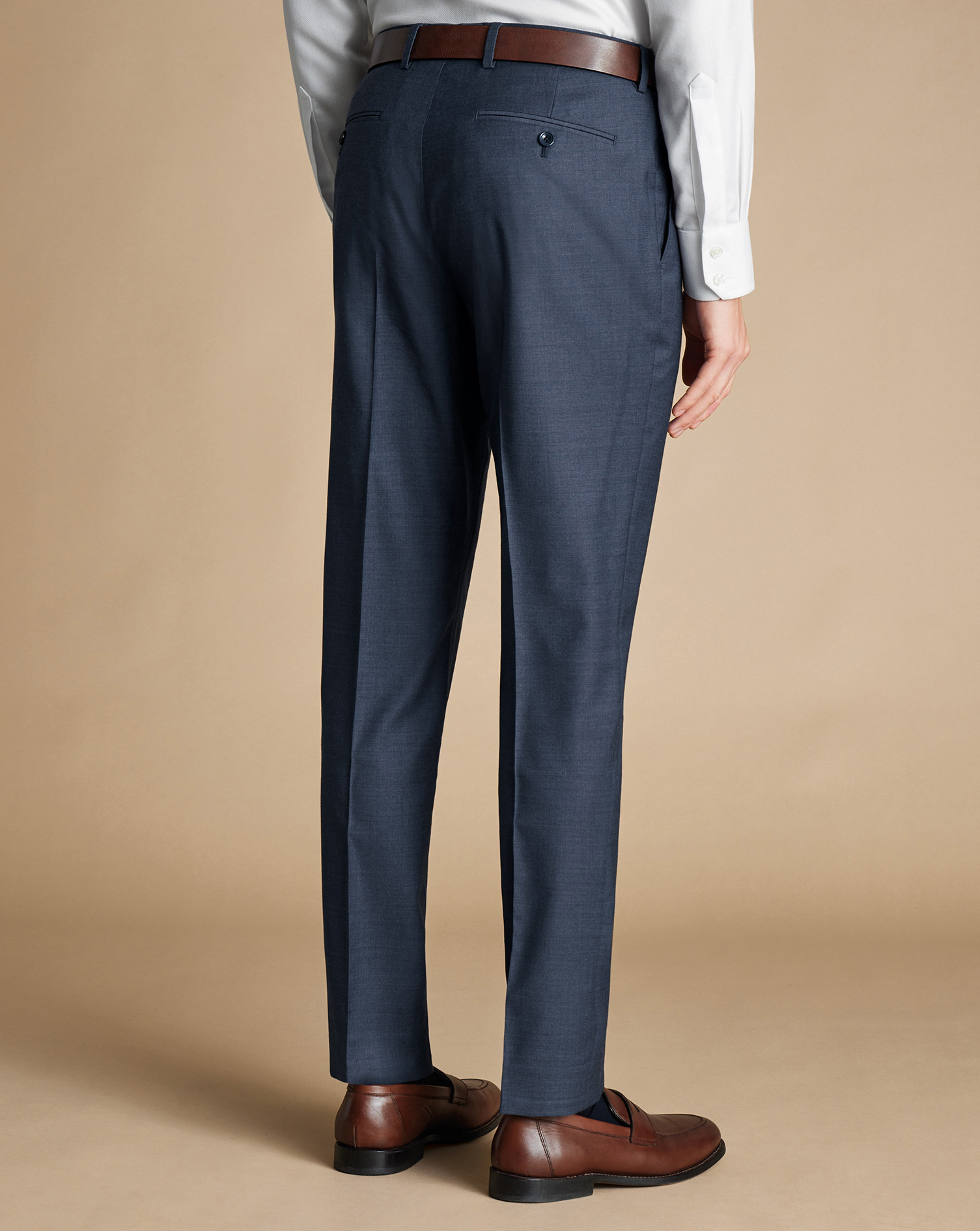 Italian Suit Trousers - Heather Blue