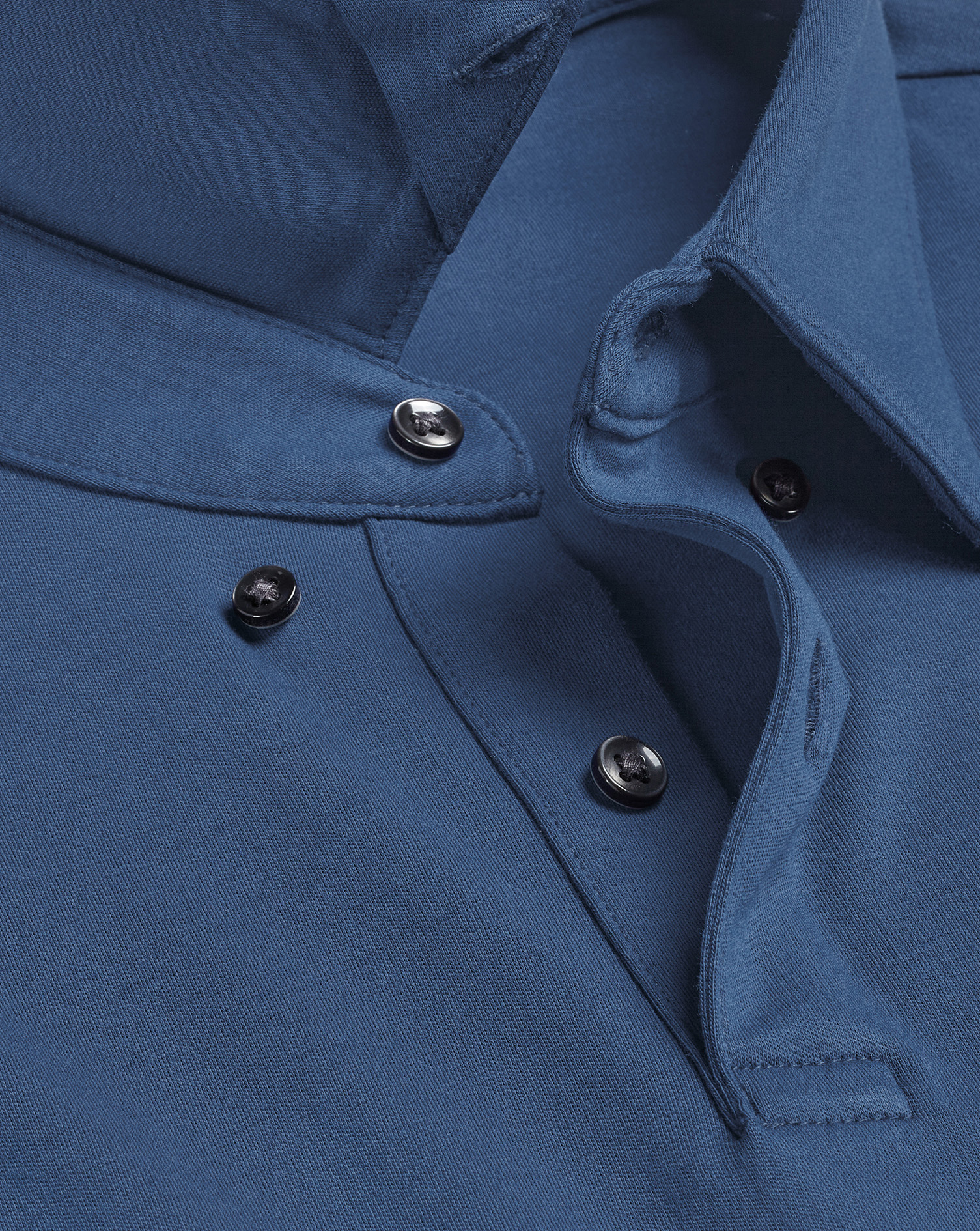 Long Sleeve Smart Jersey Polo - Ocean Blue