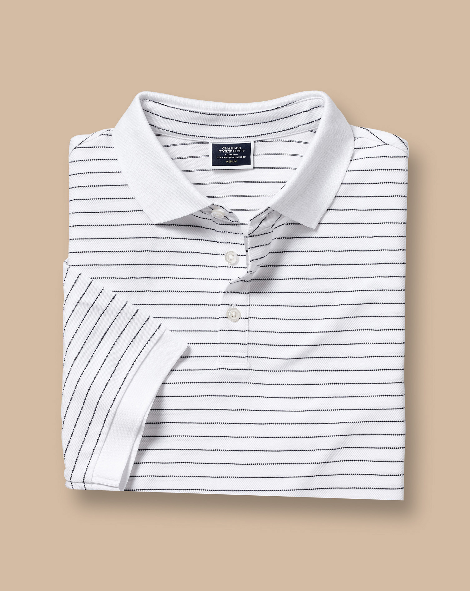 Tyrwhitt Pique Polo - White & Navy