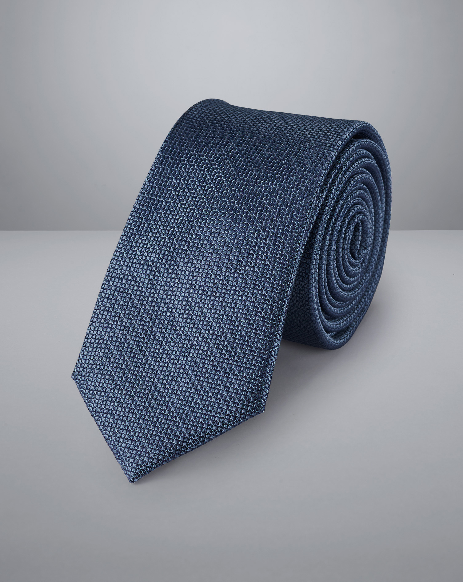 Silk Slim Tie - Steel Blue