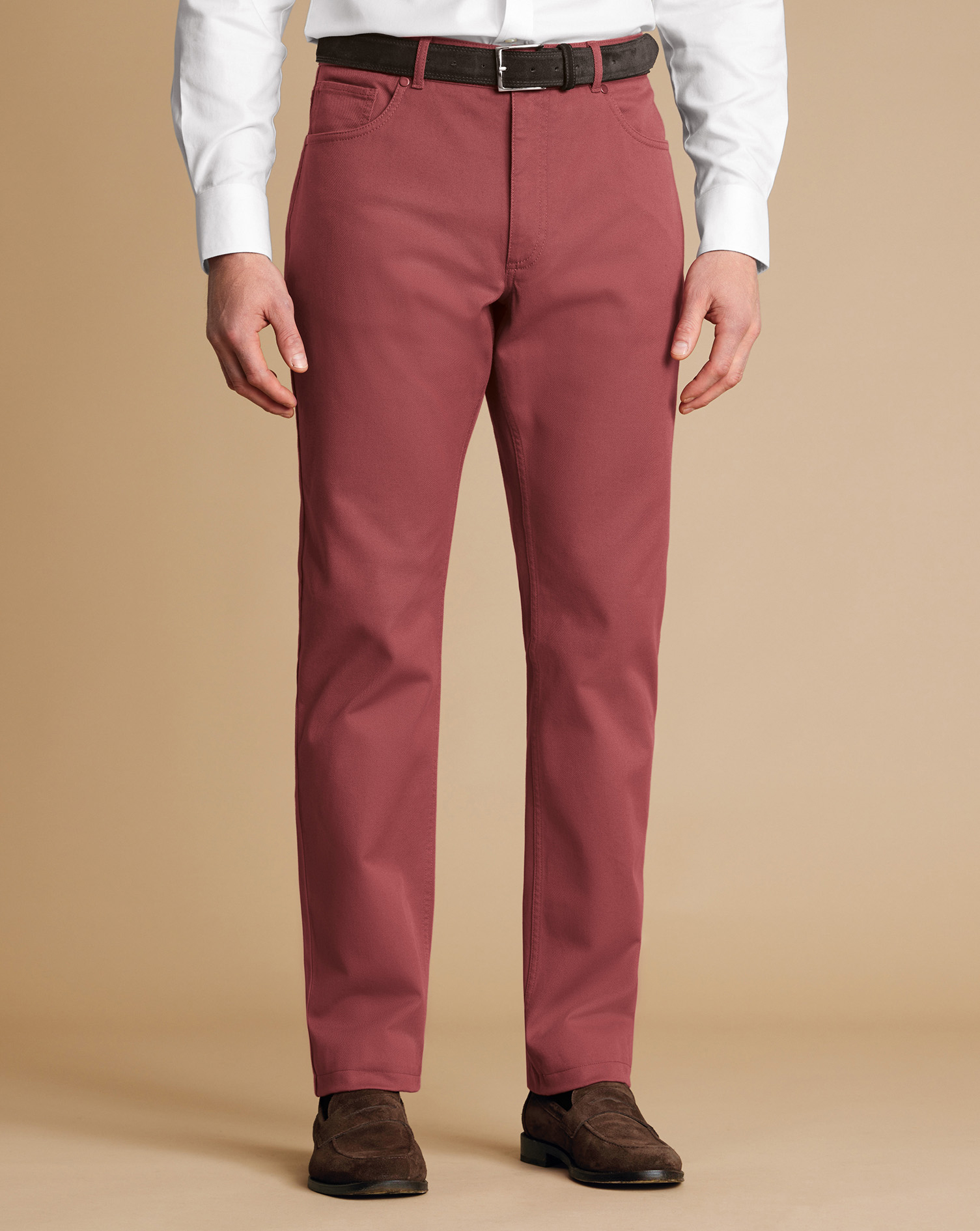 Twill 5 Pocket Jeans - Claret Pink