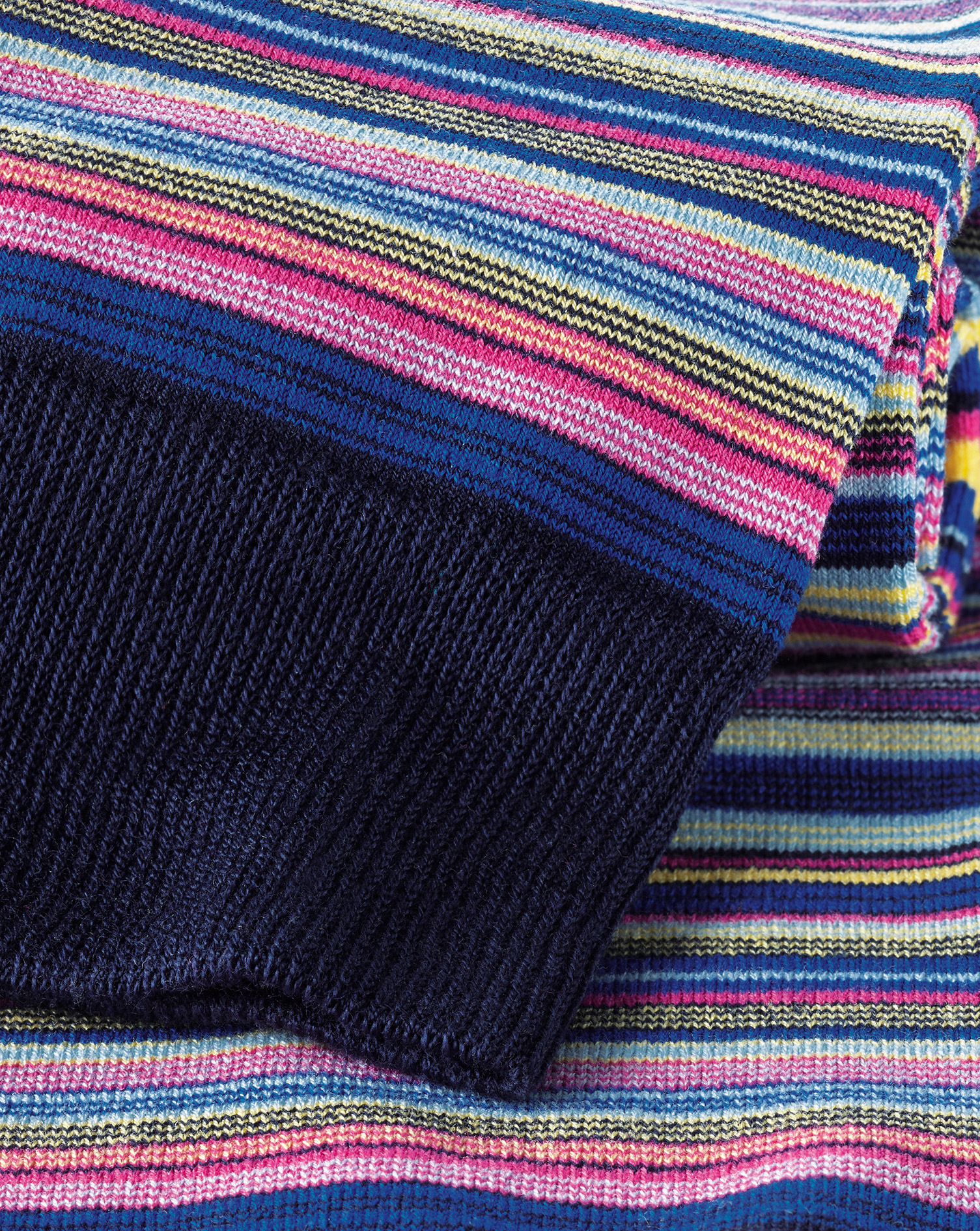 Multi Stripe Socks - Bright Pink & Cobalt Blue