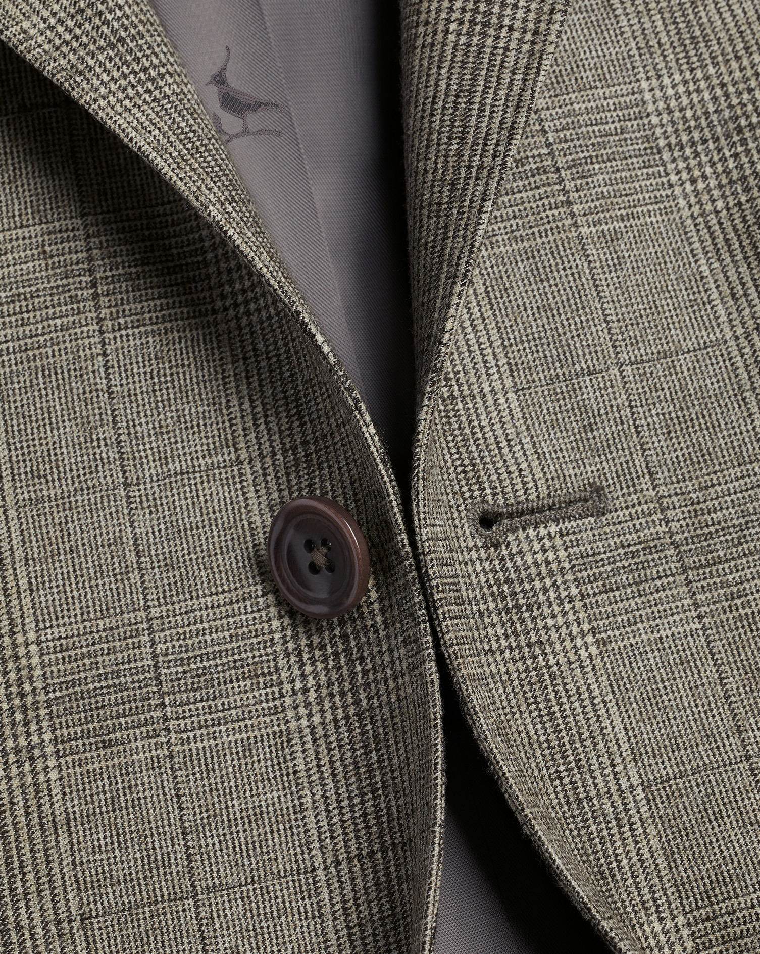 Ultimate Performance Check Suit Jacket  - Cappuccino