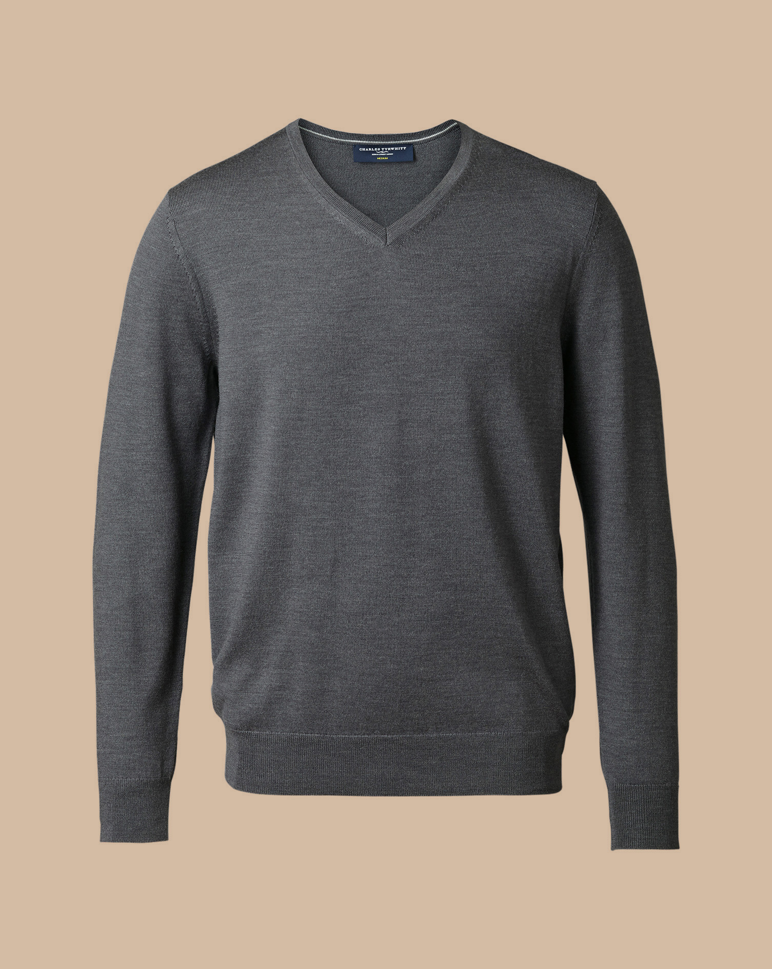 Merino V-Neck Jumper - Grey