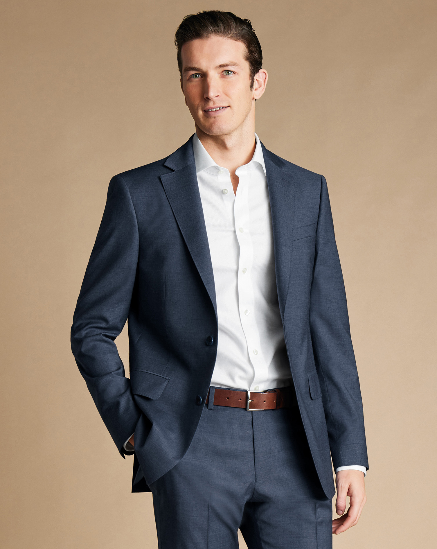 Italian Suit Jacket  - Heather Blue