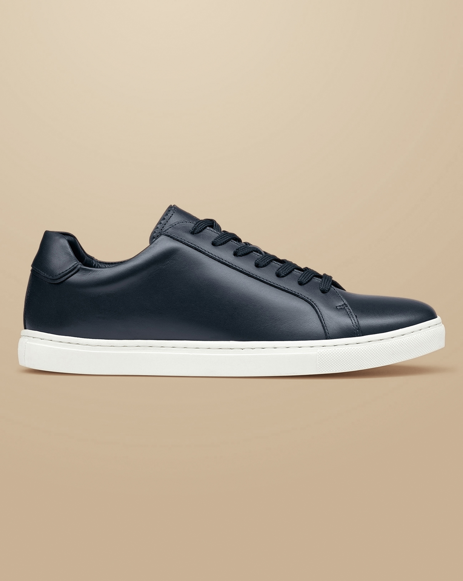 Leather Trainers - Navy