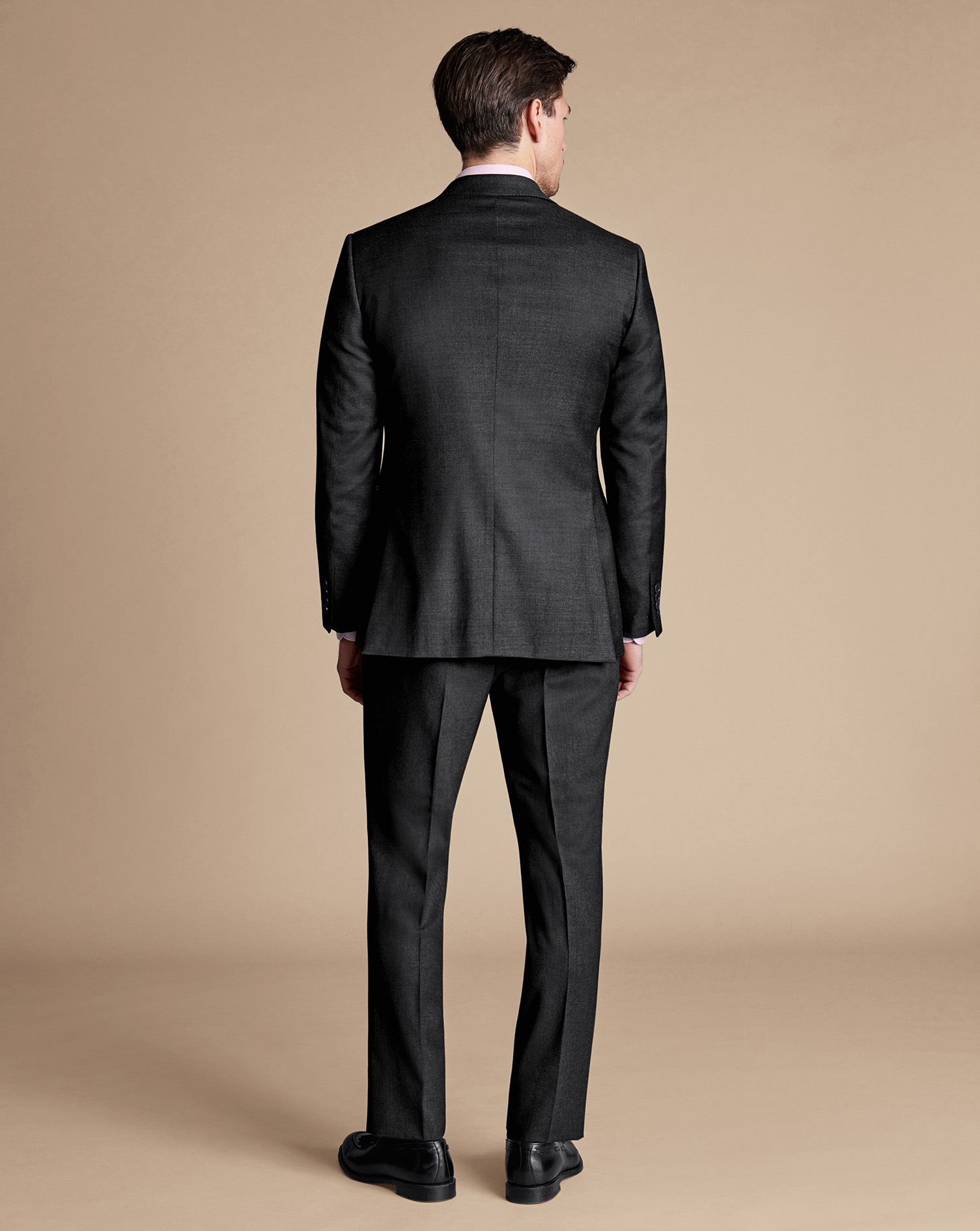 Natural Stretch Twill Suit - Charcoal