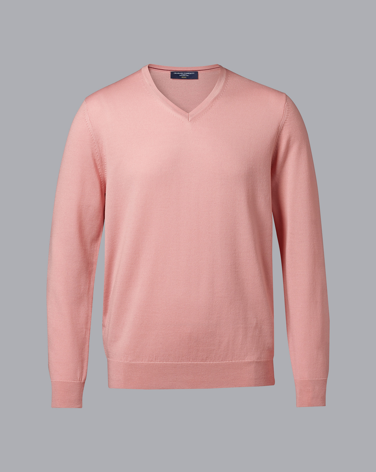 Merino V-Neck Jumper - Light Coral