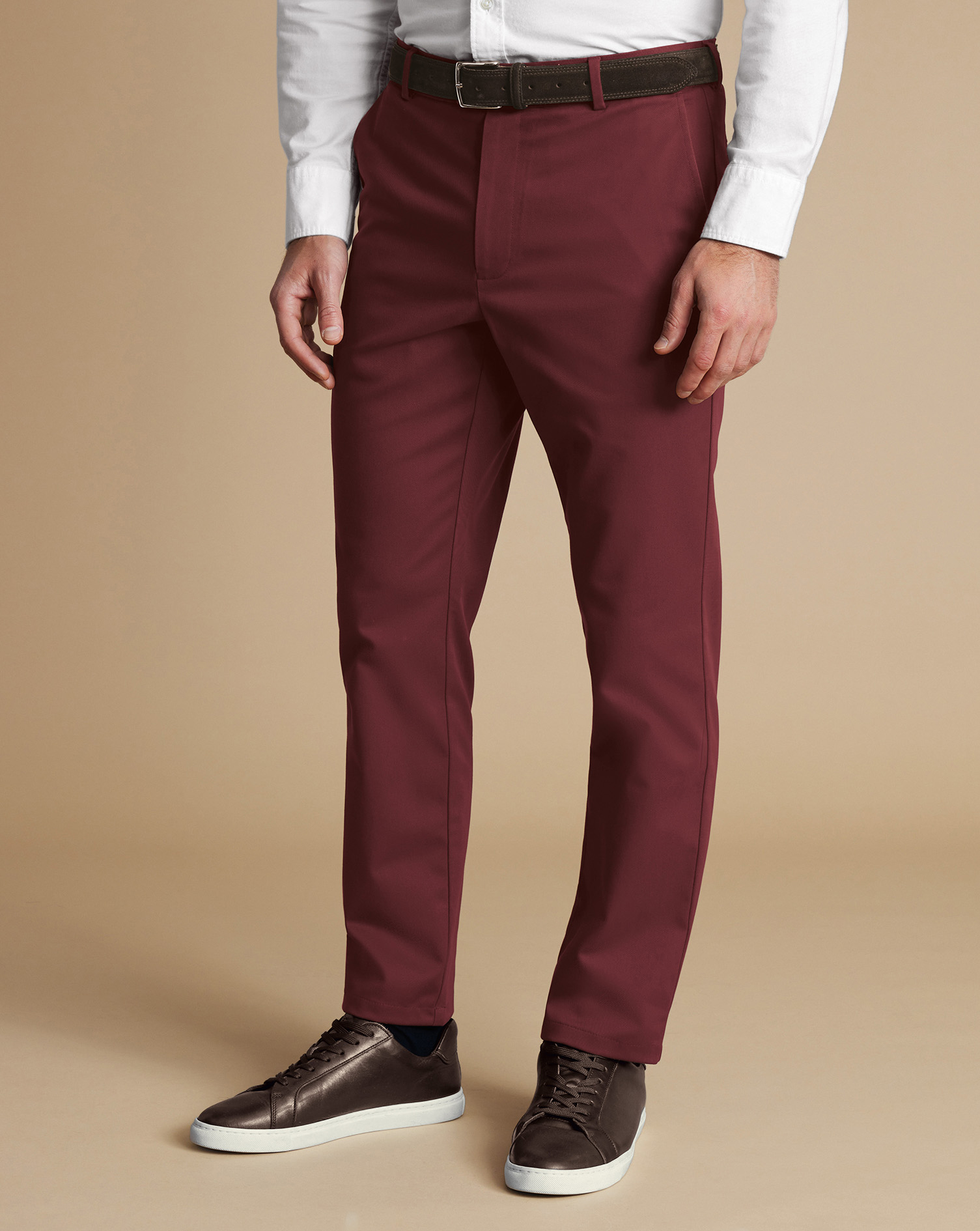 Ultimate Non-Iron Chinos - Maroon Red