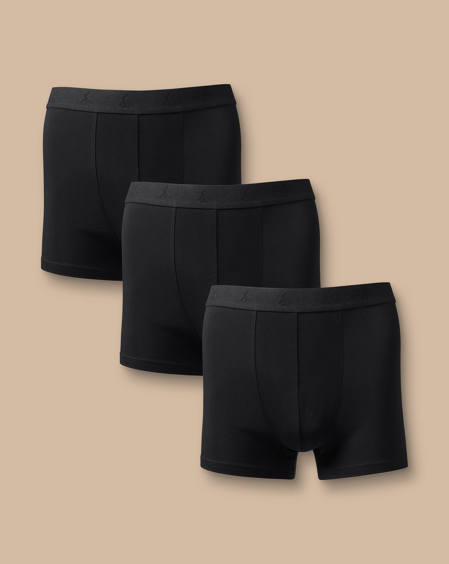 3 Pack Cotton Stretch Jersey Trunks - Black