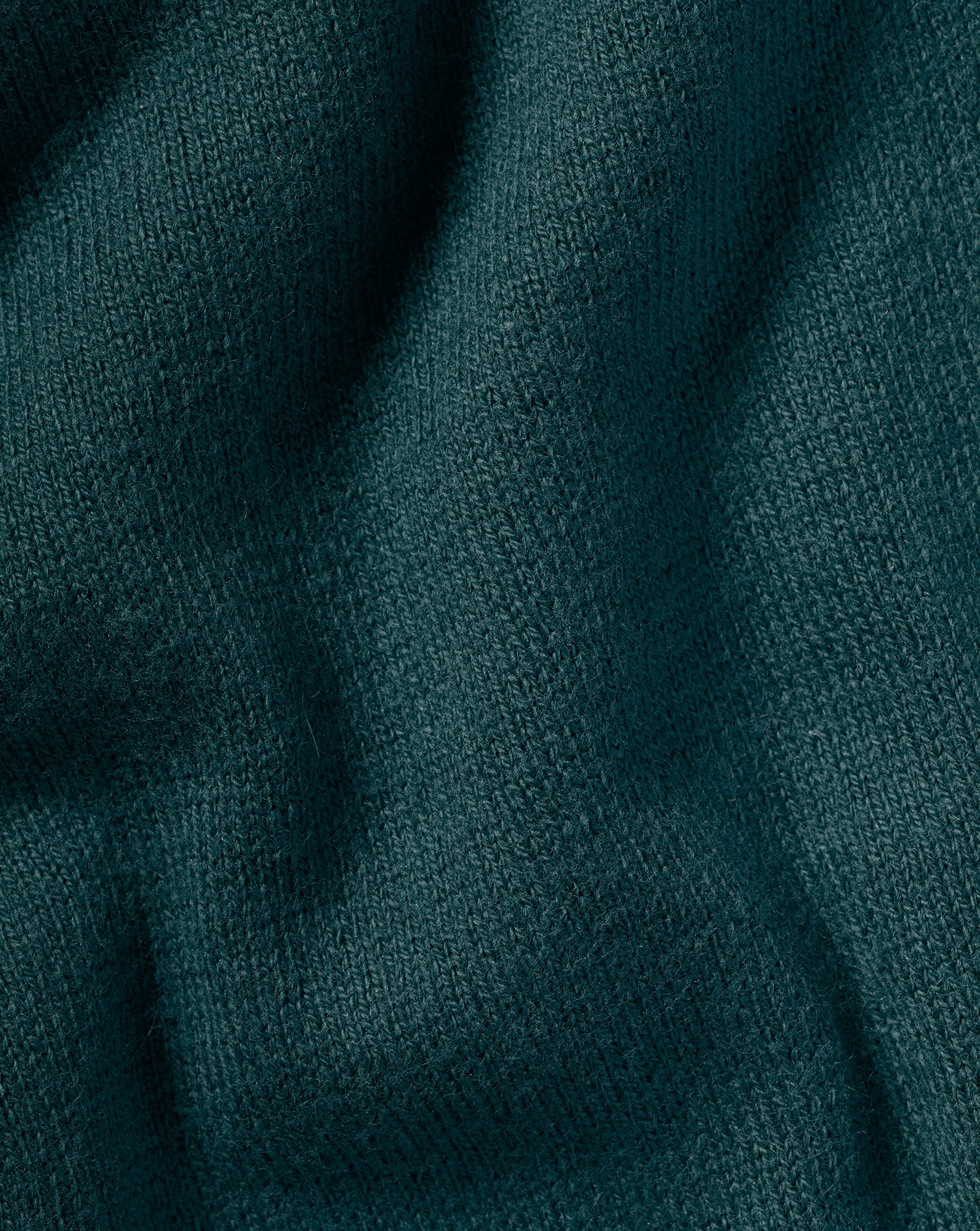 Combed Cotton Zip Neck Jumper - Teal Green