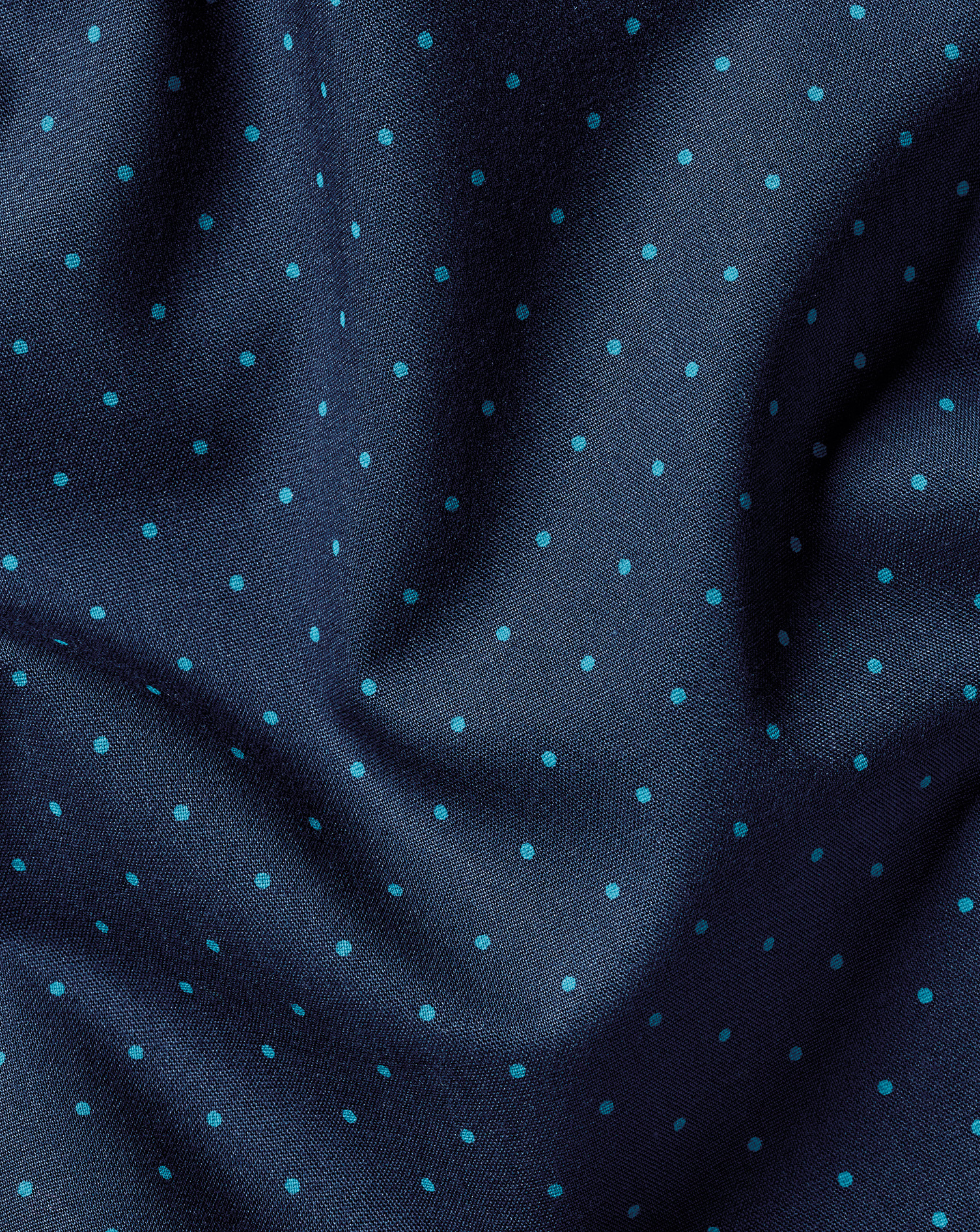 Non-Iron Stretch Print Spot Shirt - Petrol Blue