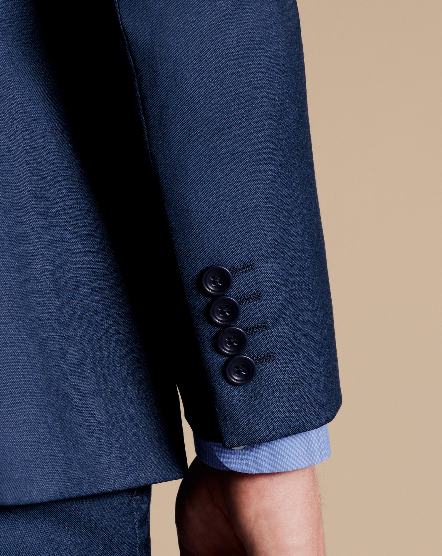 Natural Stretch Twill Suit Jacket - Mid Blue