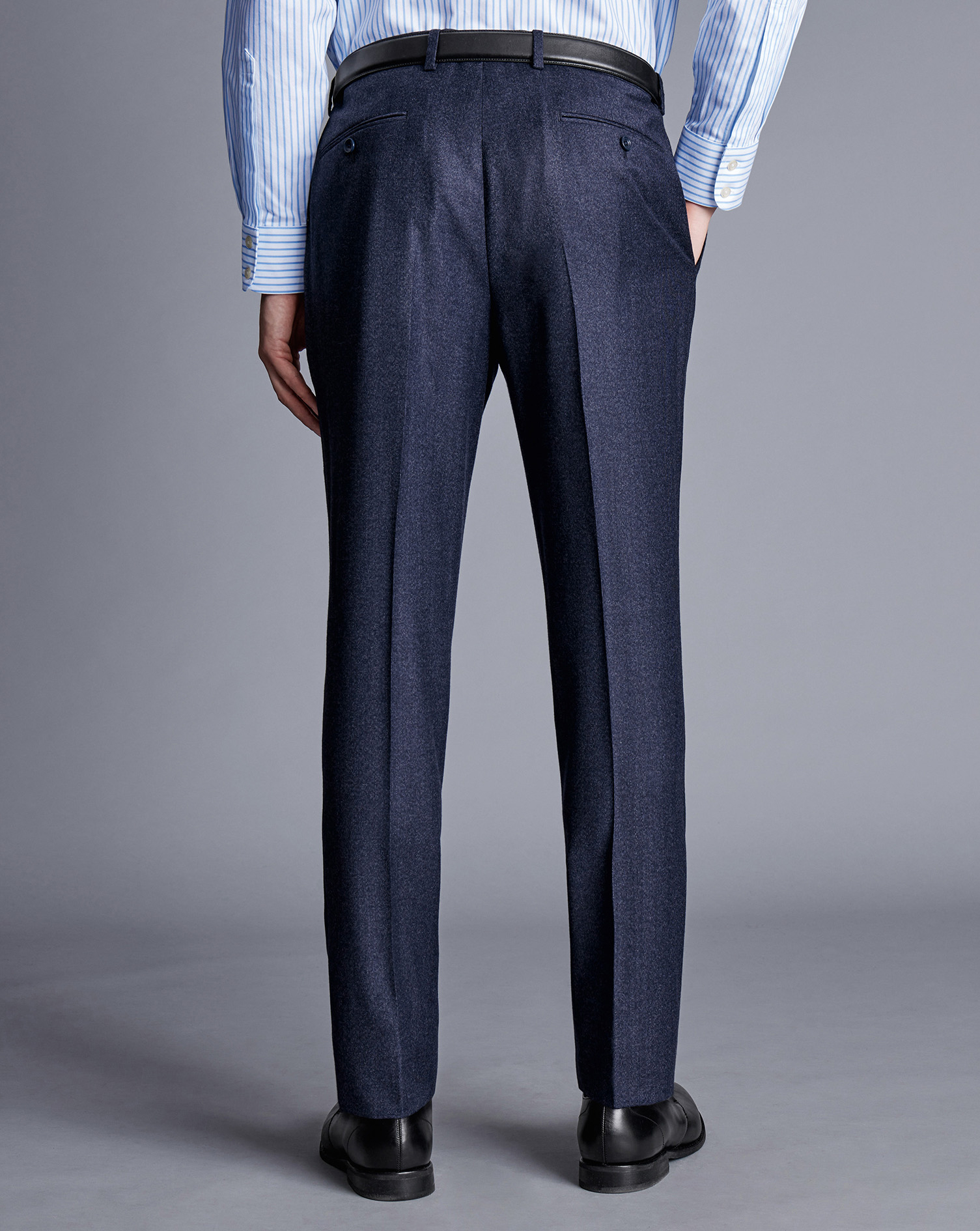 Italian Pindot Suit Trousers - Denim Blue