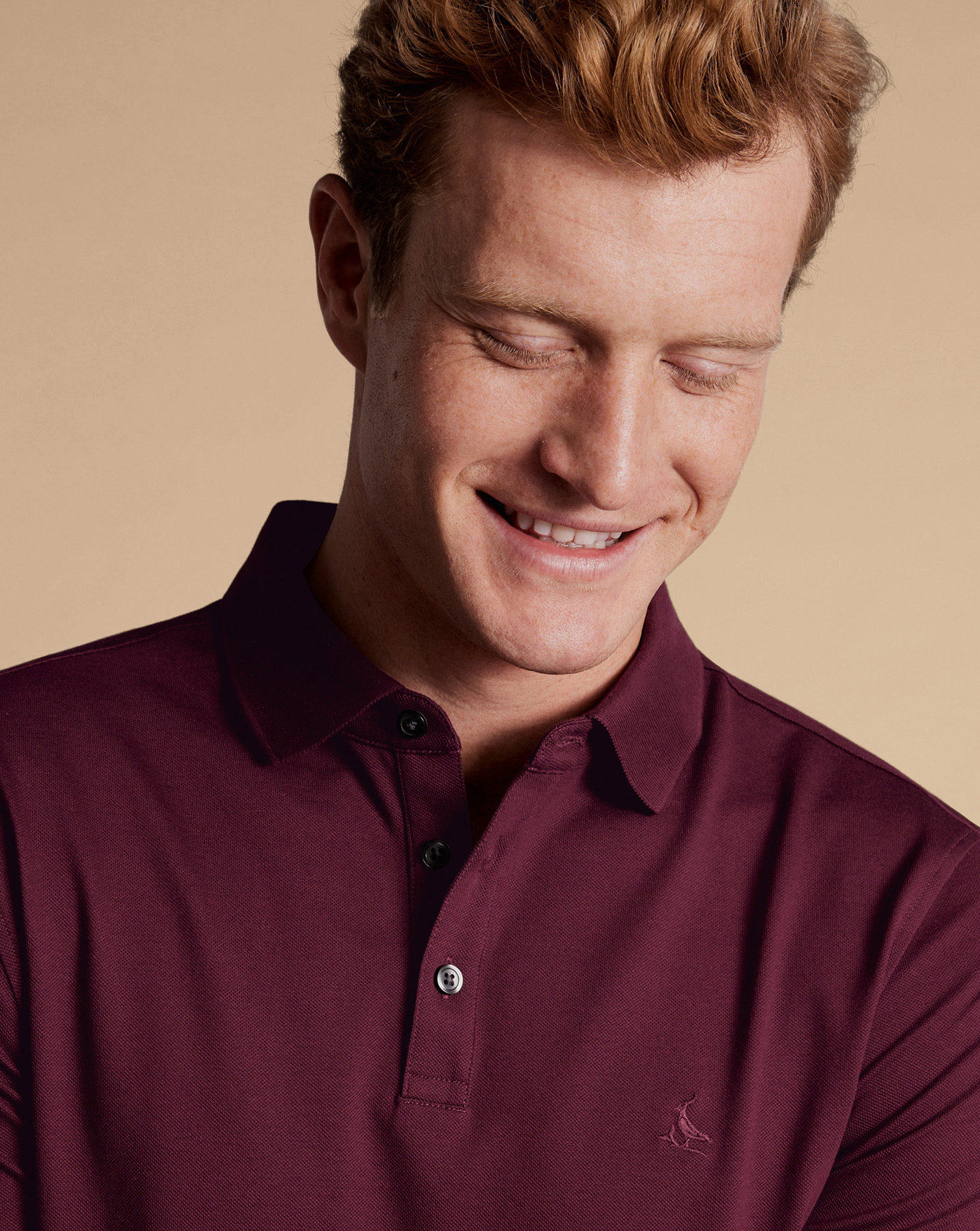 Tyrwhitt Pique Polo - Wine Red