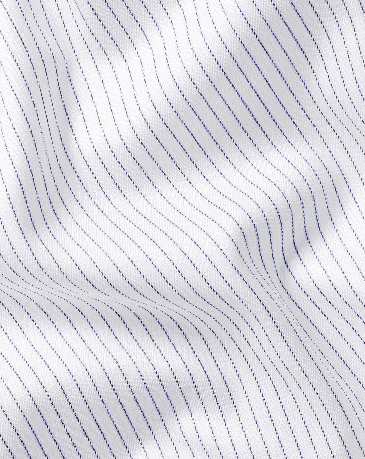 Semi-Cutaway Egyptian Cotton Stripe Shirt - Cobalt Blue