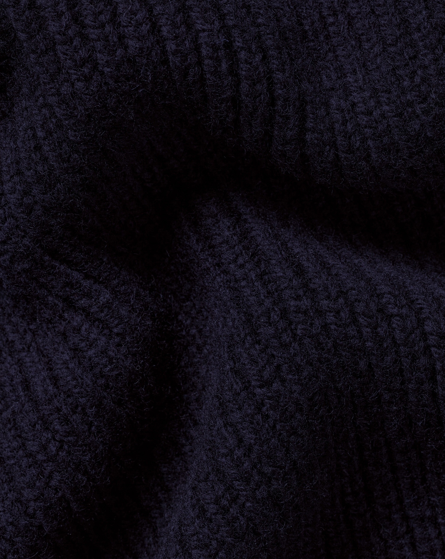 Merino Roll Neck Chunky Jumper - Navy