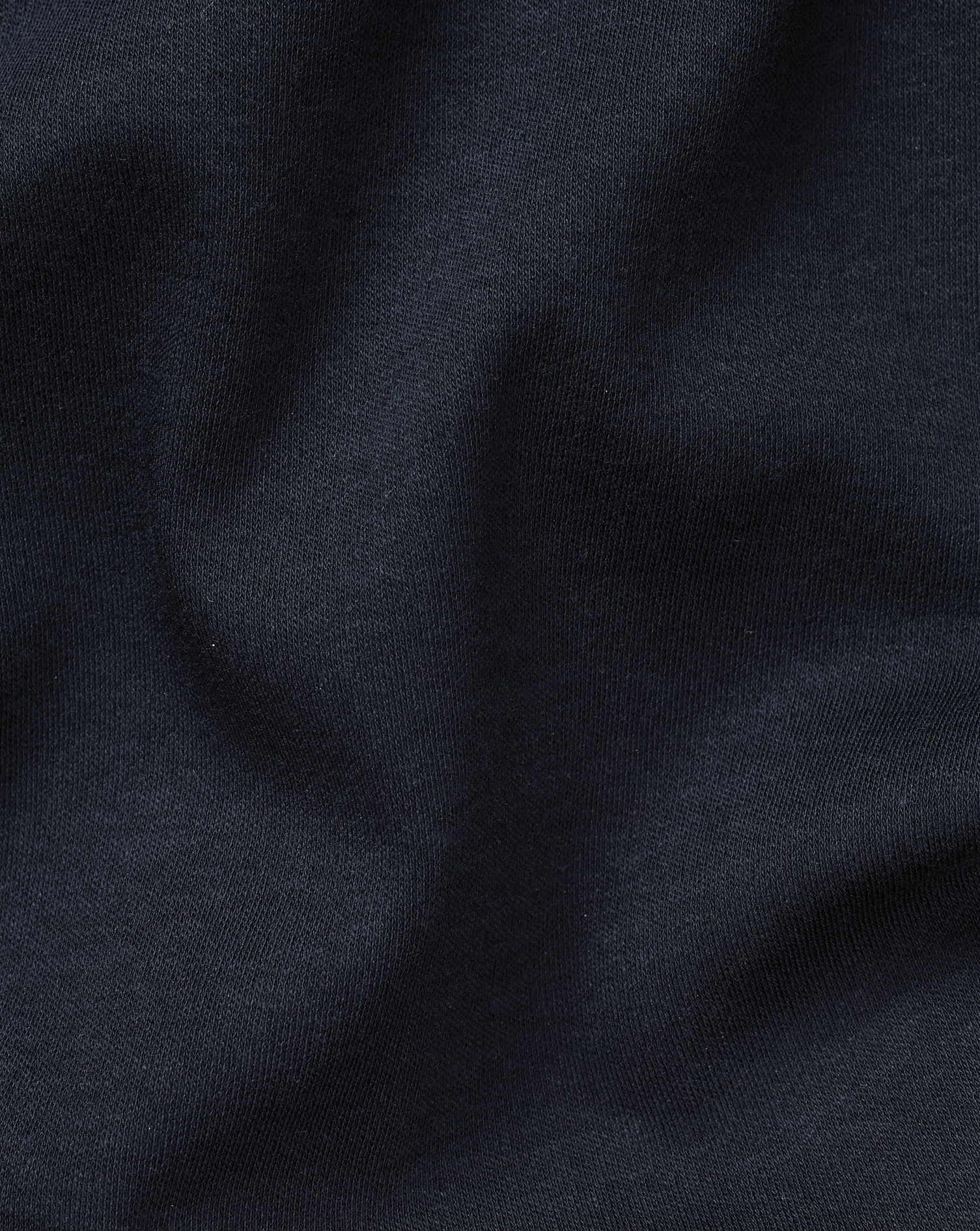 Combed Cotton Long Sleeve Polo - Dark Navy